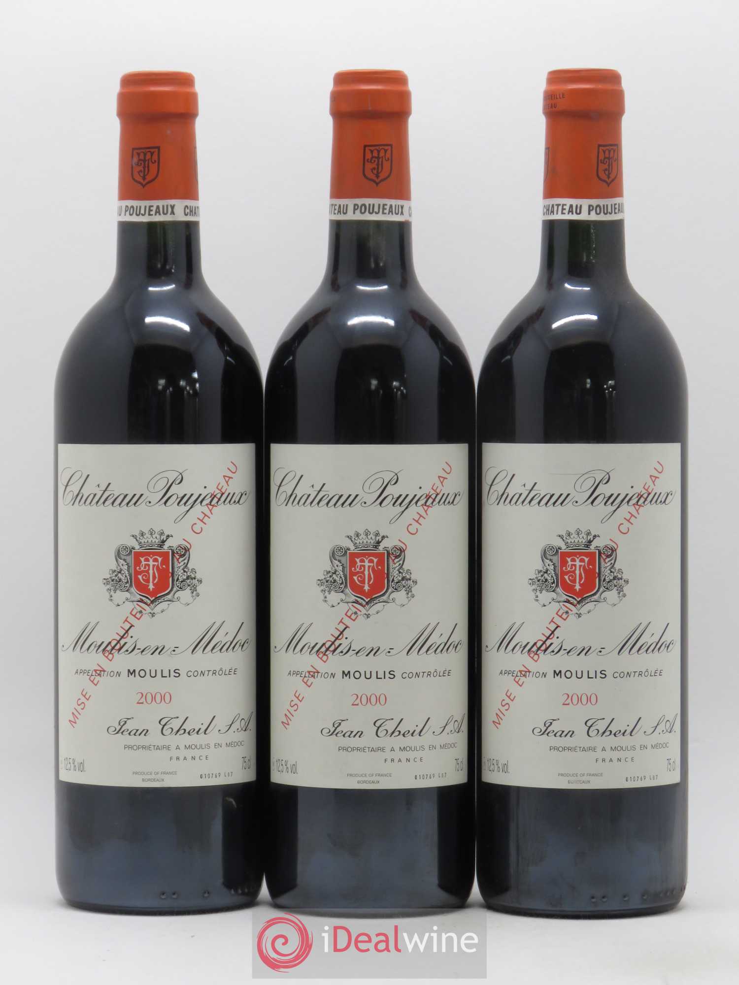 Château Poujeaux 2000 - Lot de 3 bouteilles - 0
