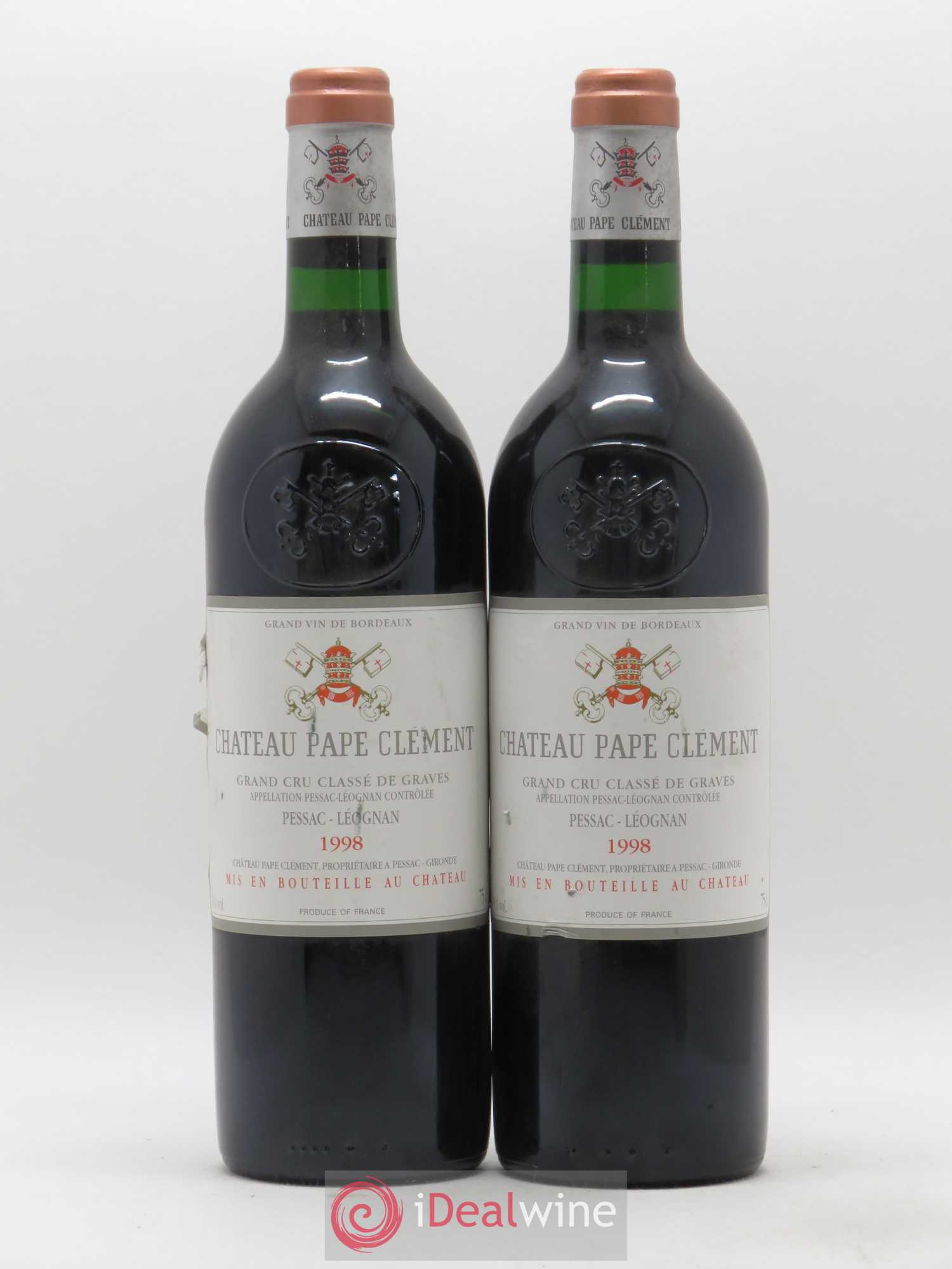 Château Pape Clément Cru Classé de Graves 1998 - Lot de 2 bouteilles - 0
