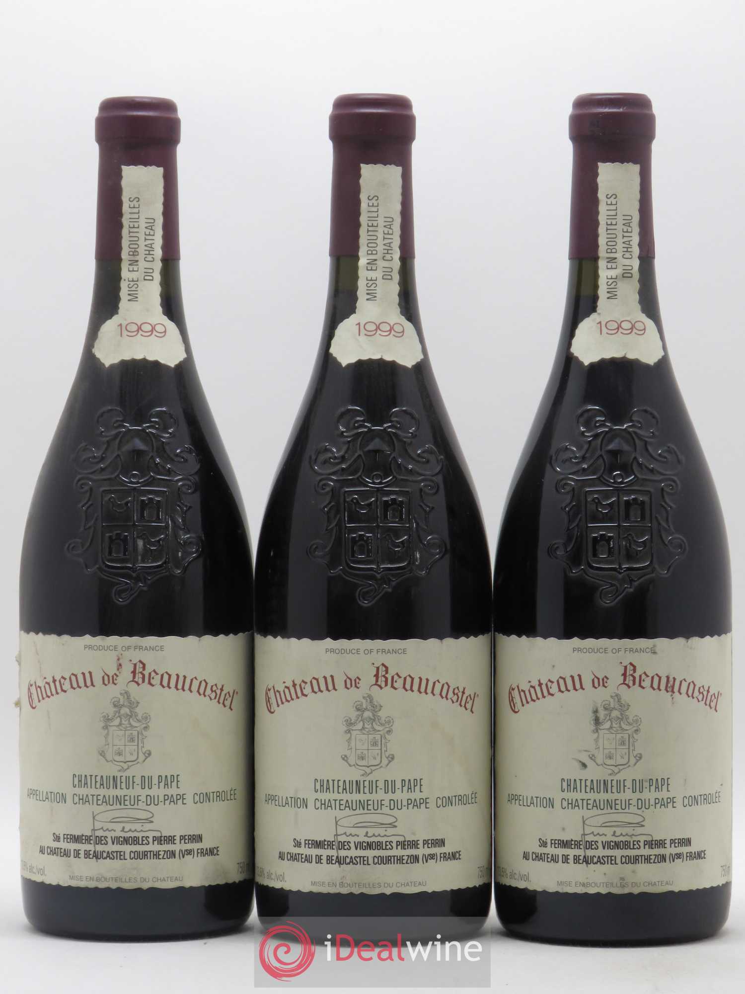 Châteauneuf-du-Pape Château de Beaucastel Famille Perrin 1999 - Lot de 3 bouteilles - 0