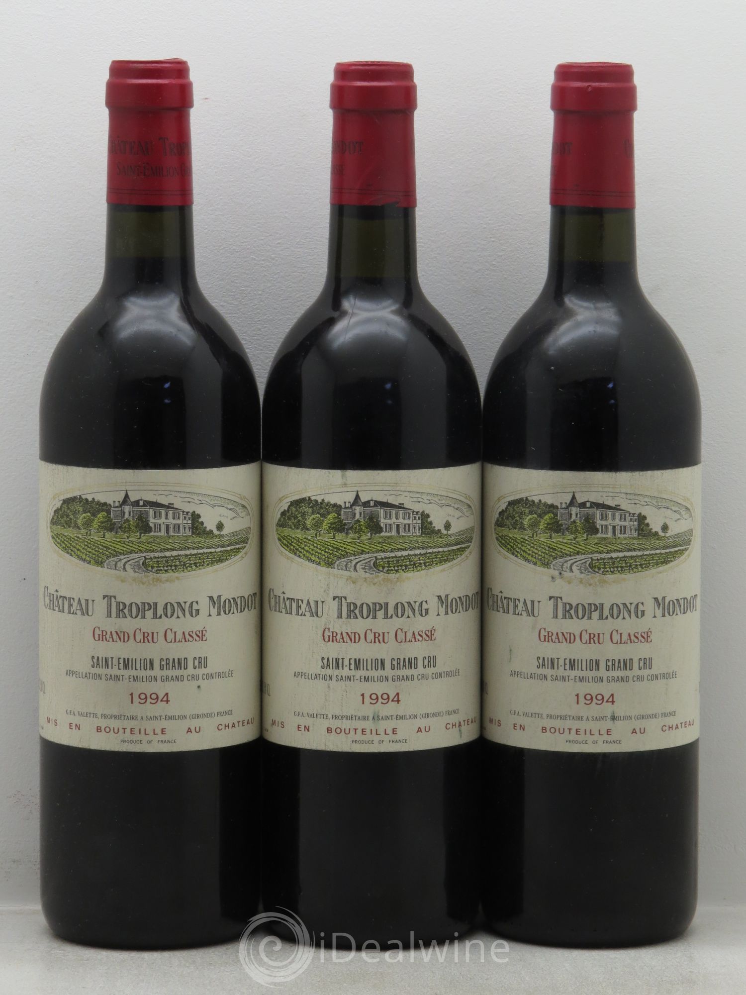 Château Troplong Mondot 1er Grand Cru Classé B 1994 - Lot de 3 bouteilles - 0