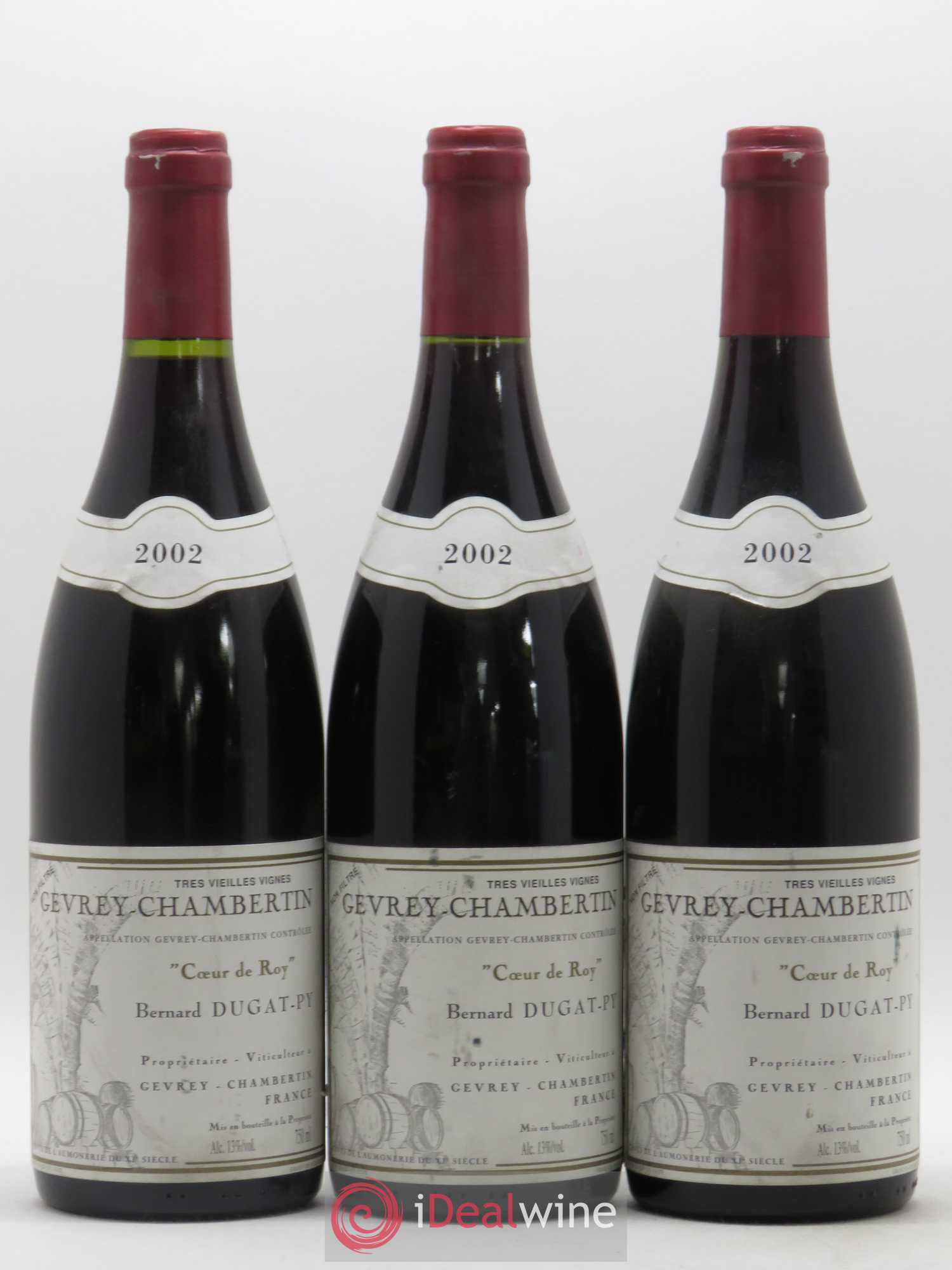 Gevrey-Chambertin Coeur de Roy Très Vieilles Vignes Dugat-Py 2002 - Lot de 3 bouteilles - 0