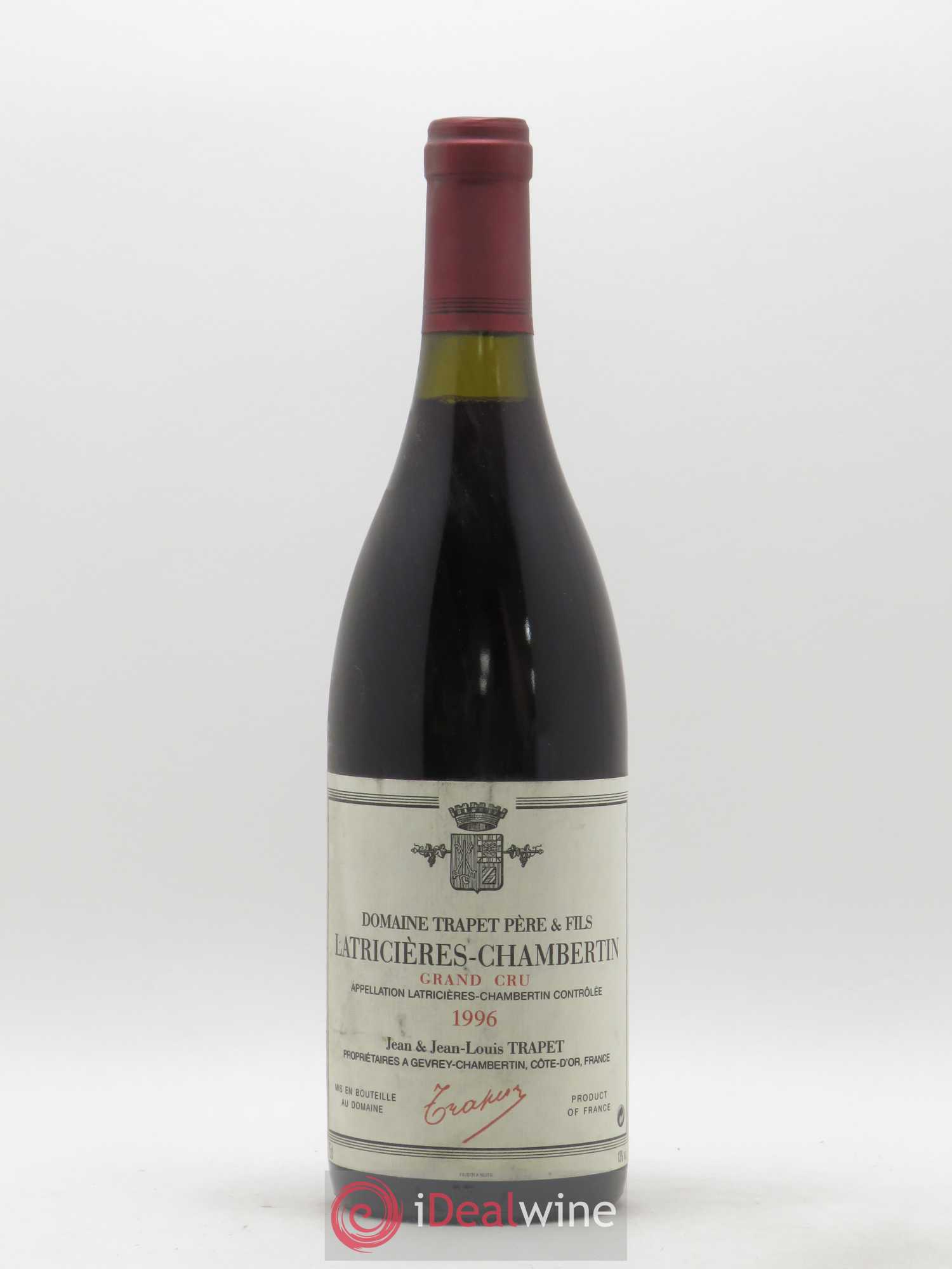 Latricières-Chambertin Grand Cru Domaine Trapet 1996 - Lot de 1 bouteille - 0