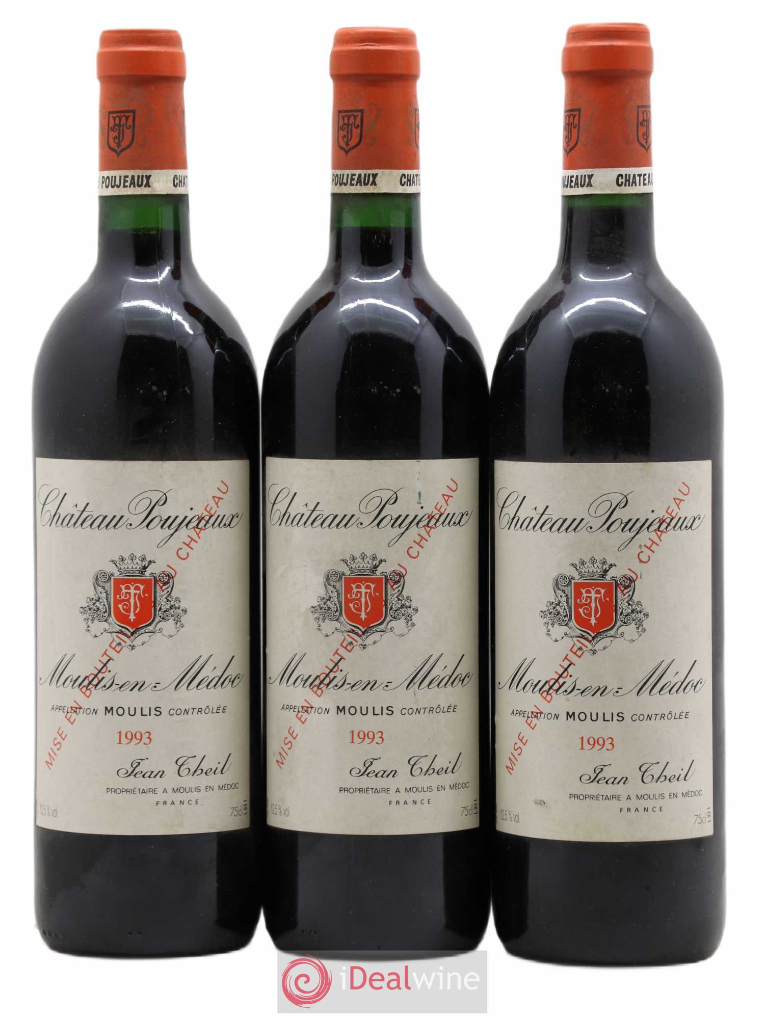 Château Poujeaux 1993 - Lot de 3 bouteilles - 0
