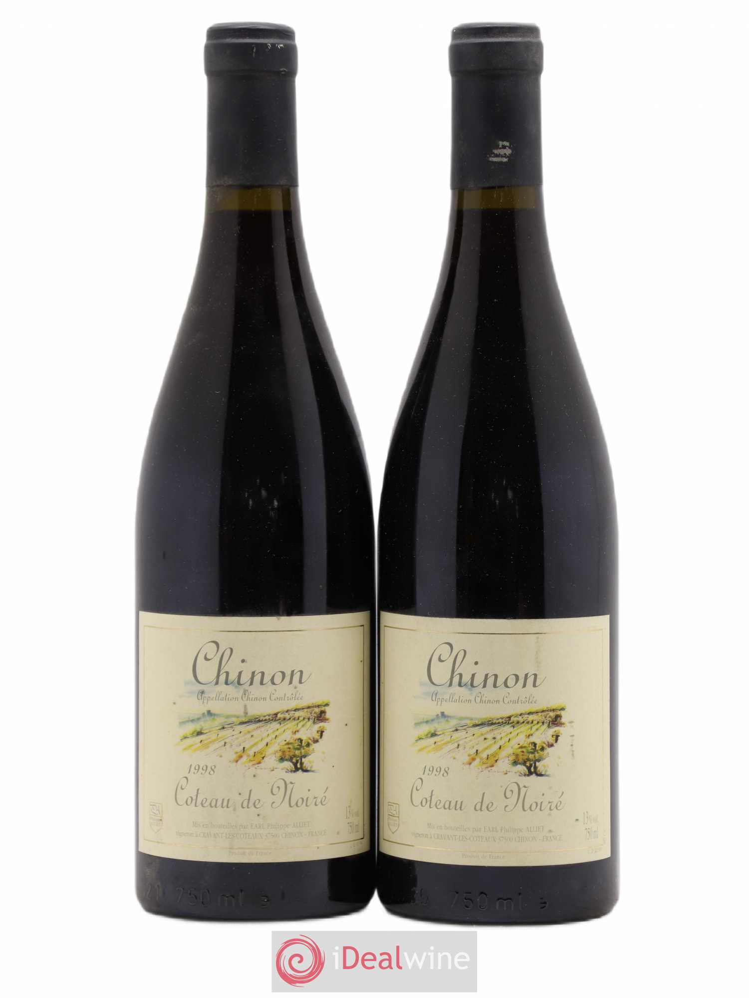 Chinon Coteau de Noiré Philippe Alliet 1998 - Lot de 2 bouteilles - 0
