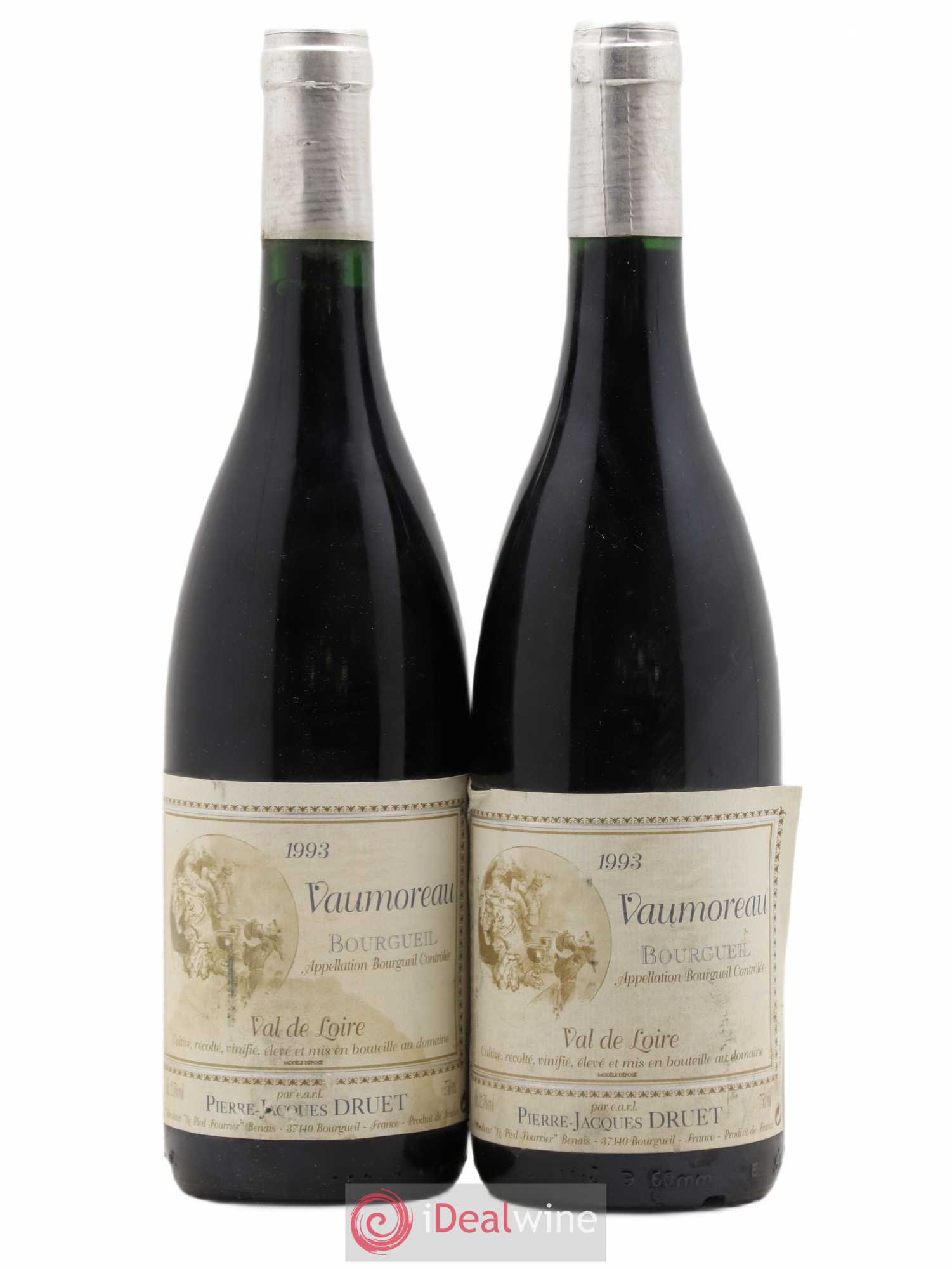 Bourgueil Vaumoreau Pierre Jacques Druet 1993 - Lot de 2 bouteilles - 0