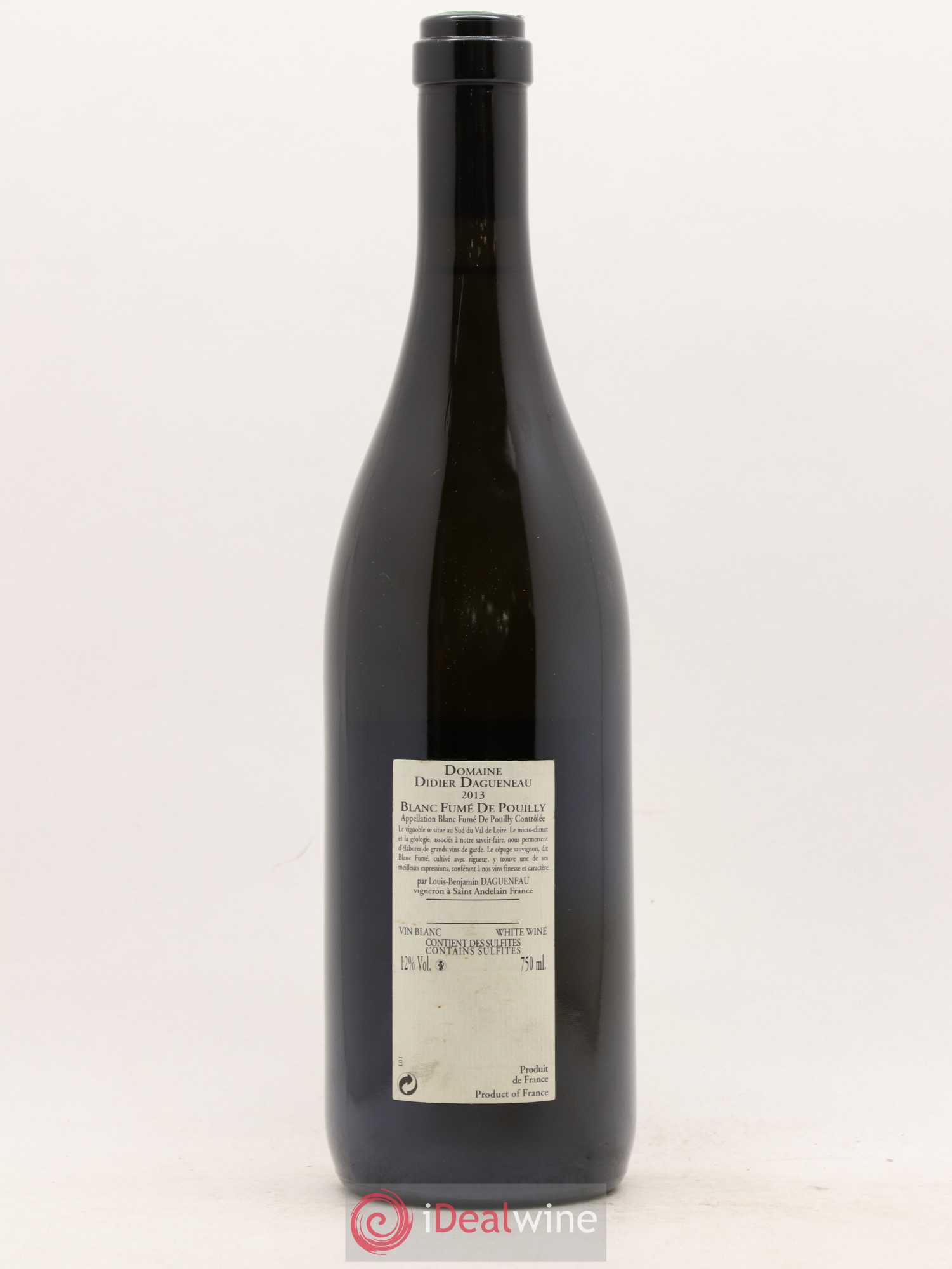 Pouilly-Fumé Blanc Fumé de Pouilly Dagueneau (Domaine Didier - Louis-Benjamin) 2013 - Lot de 1 bouteille - 1