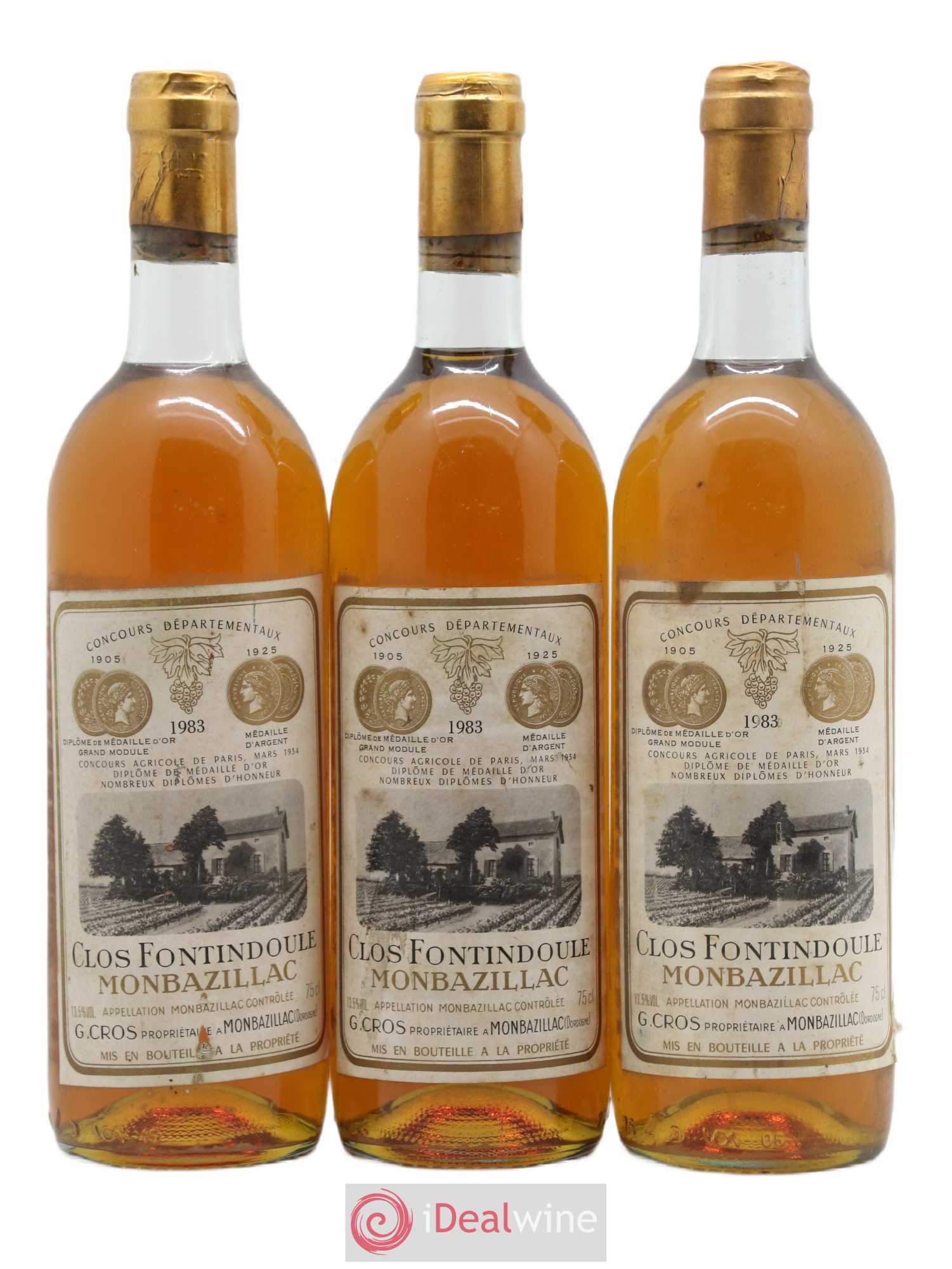 Monbazillac Clos Fontindoule 1983 - Lotto di 3 bottiglie - 0