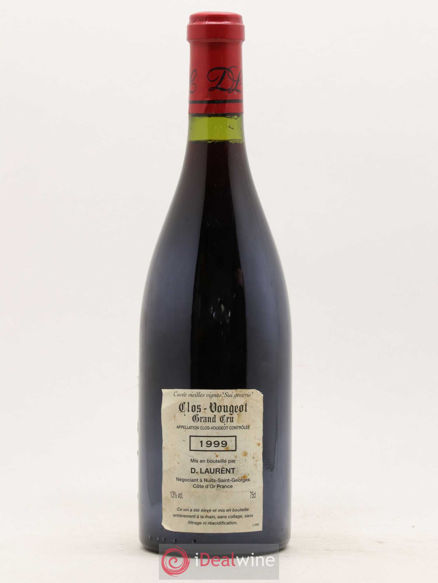 Clos de Vougeot Grand Cru Vieilles vignes Sui Generis Dominique Laurent 1999 - Lot de 1 bouteille - 1