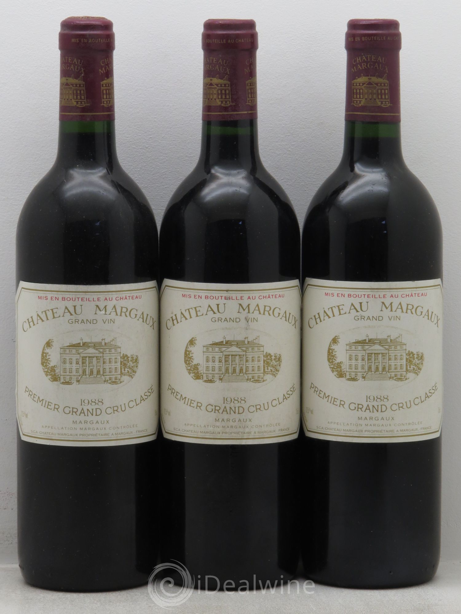 Château Margaux 1er Grand Cru Classé 1988 - Lot de 3 bouteilles - 0