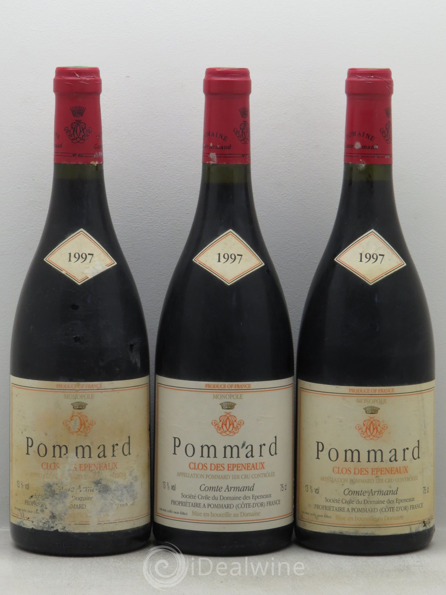 Pommard 1er Cru Clos des Epeneaux Comte Armand 1997 - Lot de 3 bouteilles - 0