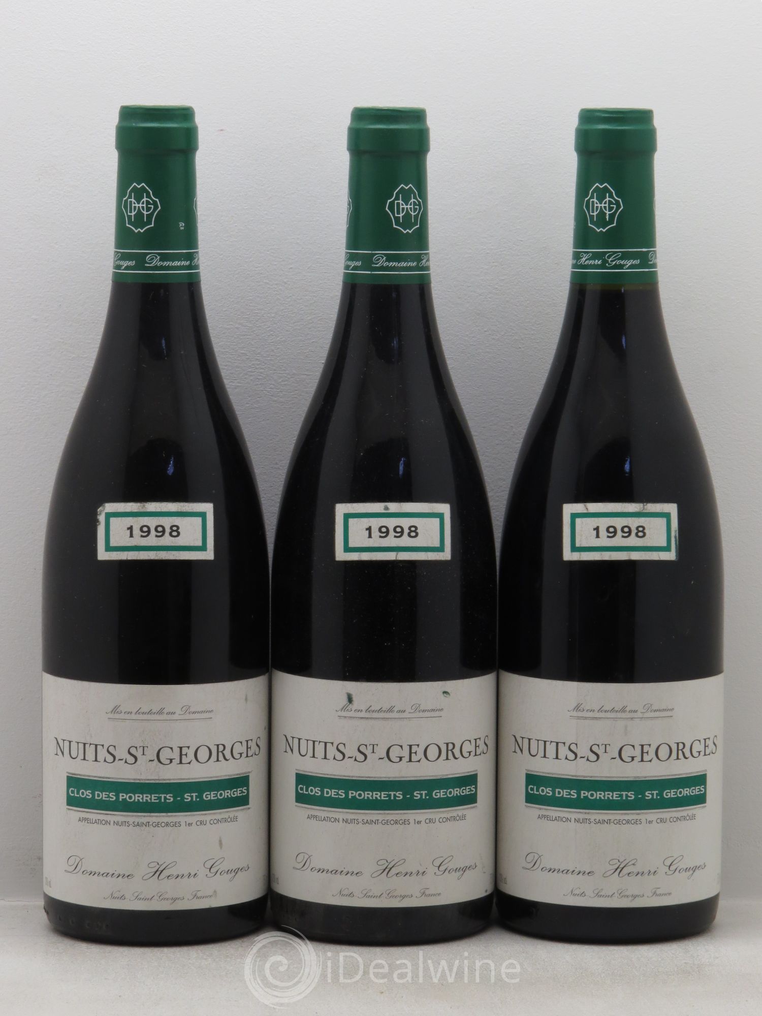 Nuits-Saint-Georges 1er Cru Clos des Porrets St Georges Henri Gouges 1998 - Lot de 3 bouteilles - 0