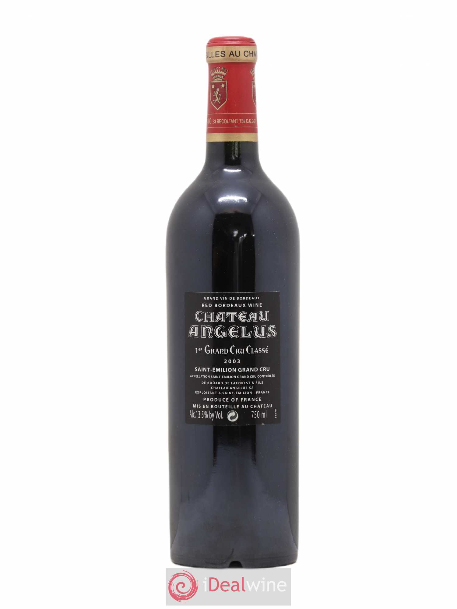 Château Angélus 1er Grand Cru Classé A 2003 - Lot de 1 bouteille - 1