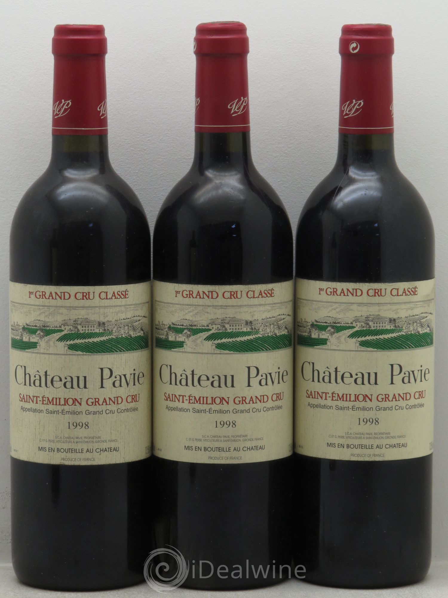 Château Pavie 1er Grand Cru Classé A 1998 - Lot de 3 bouteilles - 0