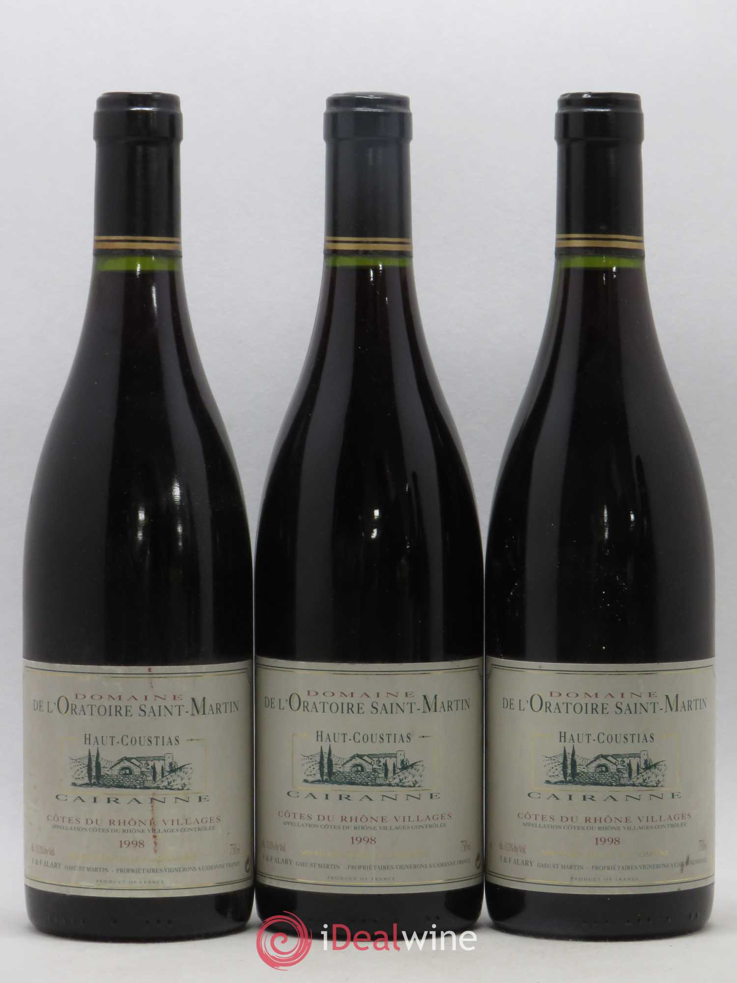 Cairanne Haut-Coustias Oratoire Saint-Martin - Frédéric et François Alary 1998 - Lot de 5 bouteilles - 1