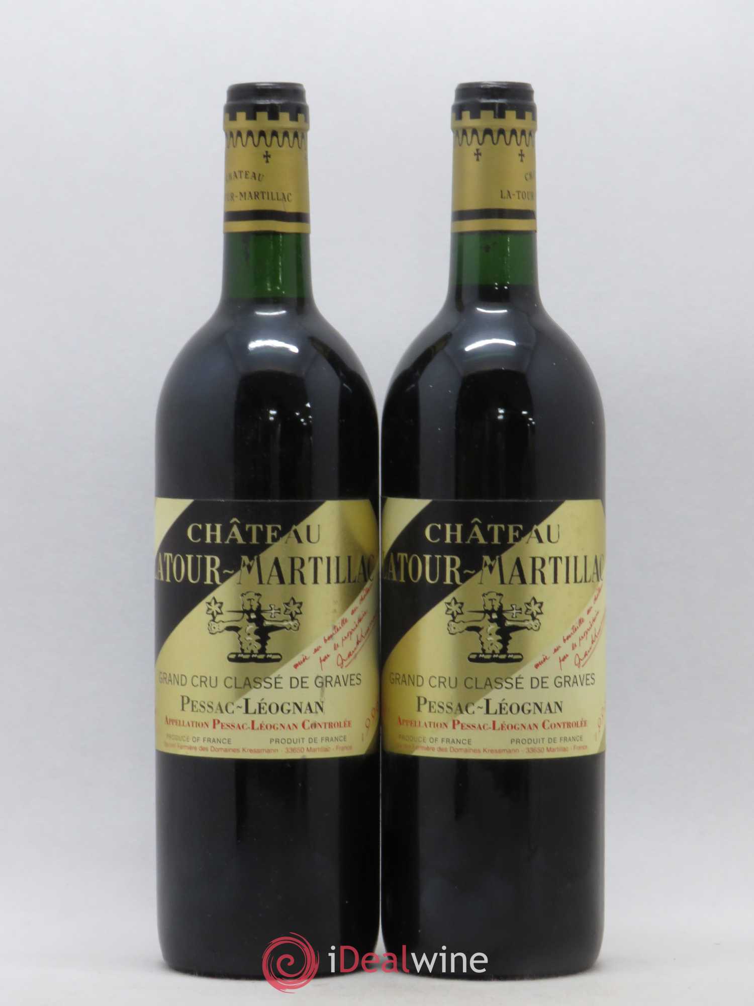 Château Latour-Martillac Cru Classé de Graves 1996 - Lot de 2 bouteilles - 0