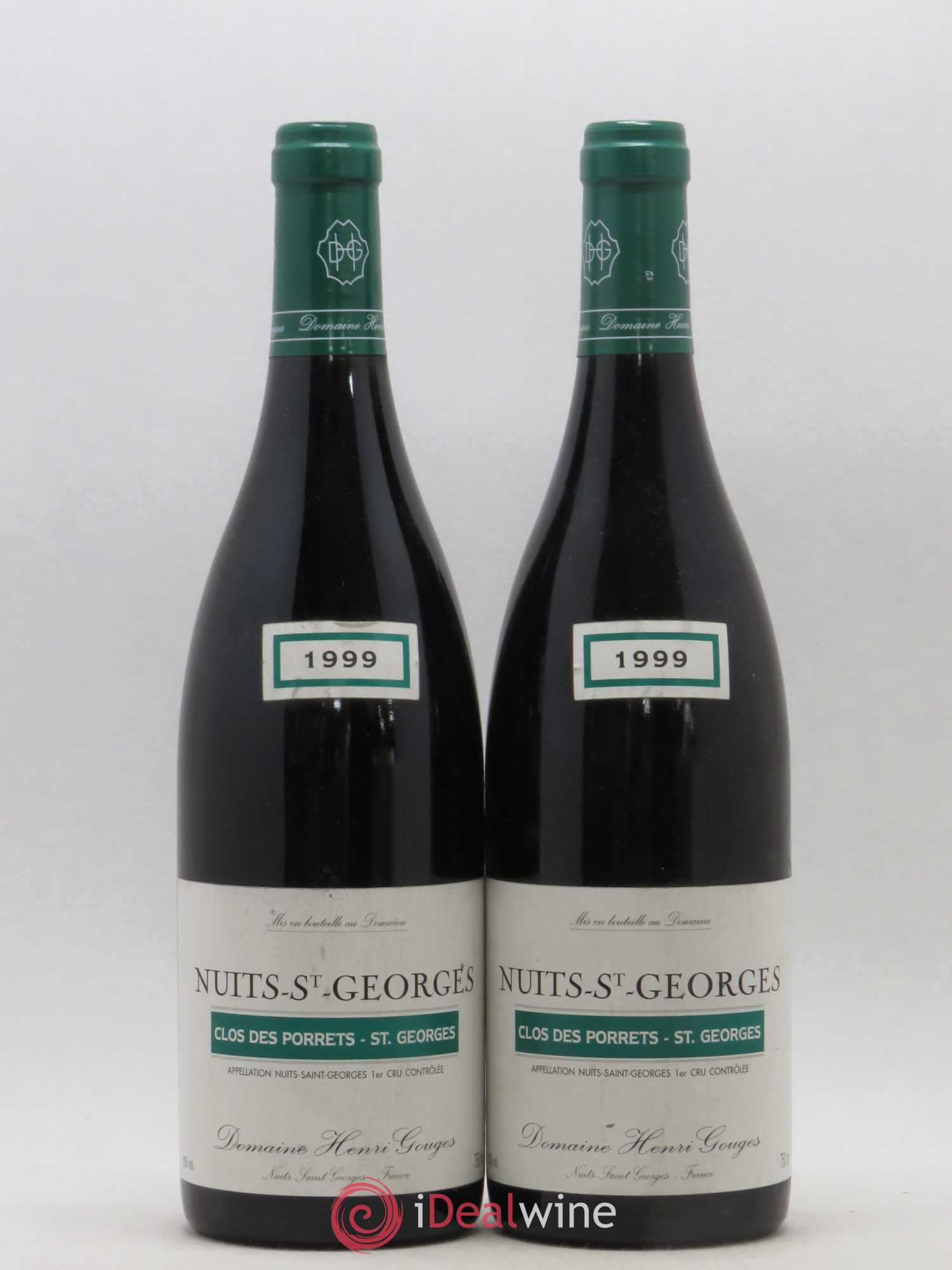 Nuits-Saint-Georges 1er Cru Clos des Porrets St Georges Henri Gouges 1999 - Lot de 2 bouteilles - 0
