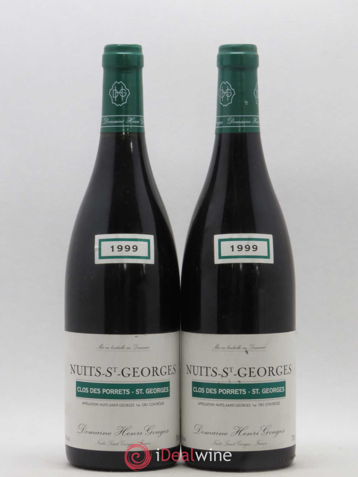 Nuits-Saint-Georges 1er Cru Clos des Porrets St Georges Henri Gouges 1999 - Posten von 2 Flaschen - 0