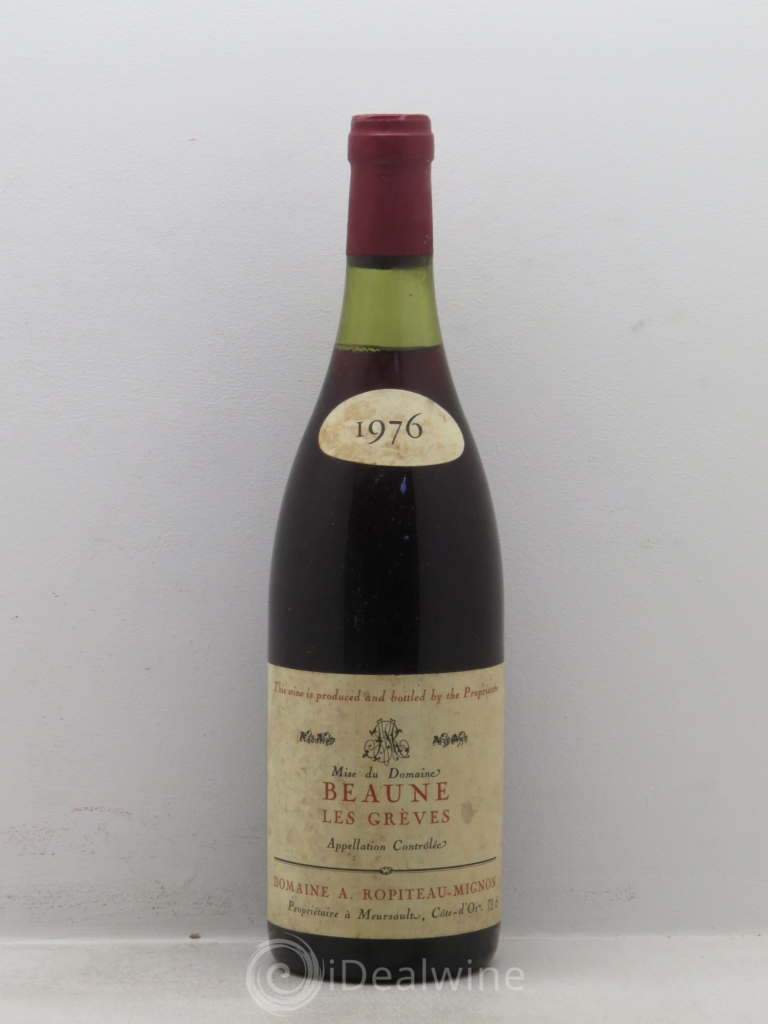 Beaune Les Grèves Domaine A.Ropiteau Mignon 1976 - Posten von 1 Flasche - 0