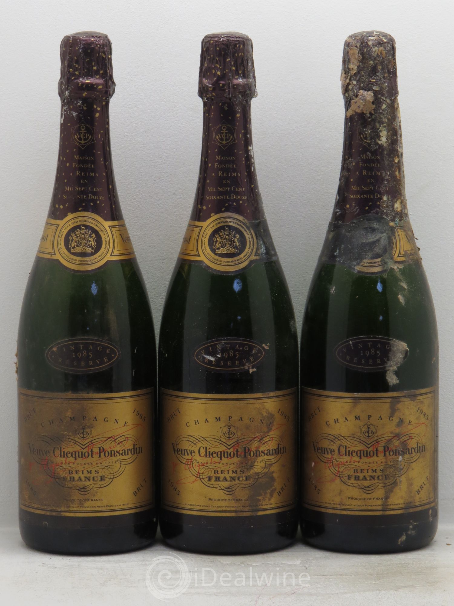 Vintage Veuve Clicquot 1985 - Lot de 3 bouteilles - 0