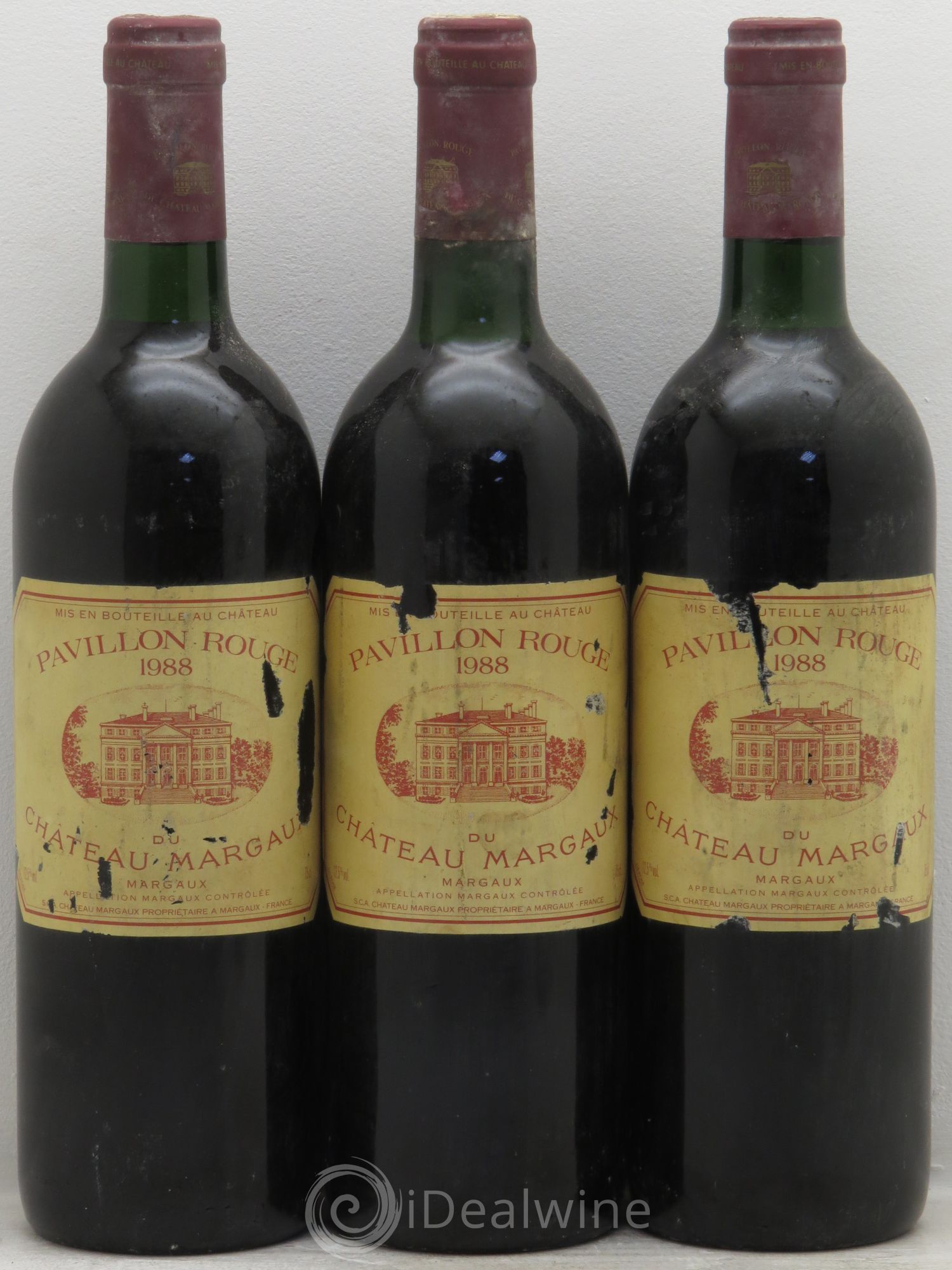 Pavillon Rouge du Château Margaux Second Vin 1988 - Lot de 3 bouteilles - 0