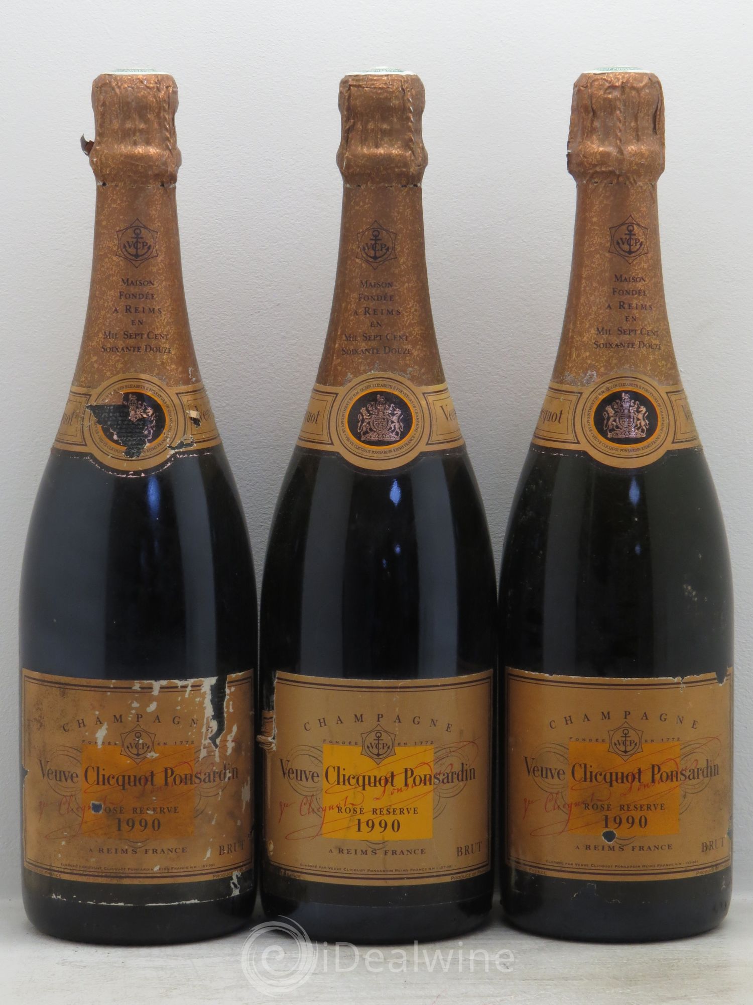 Champagne - Veuve Clicquot Ponsardin Reserve 1990 - Posten von 3 Flaschen - 0