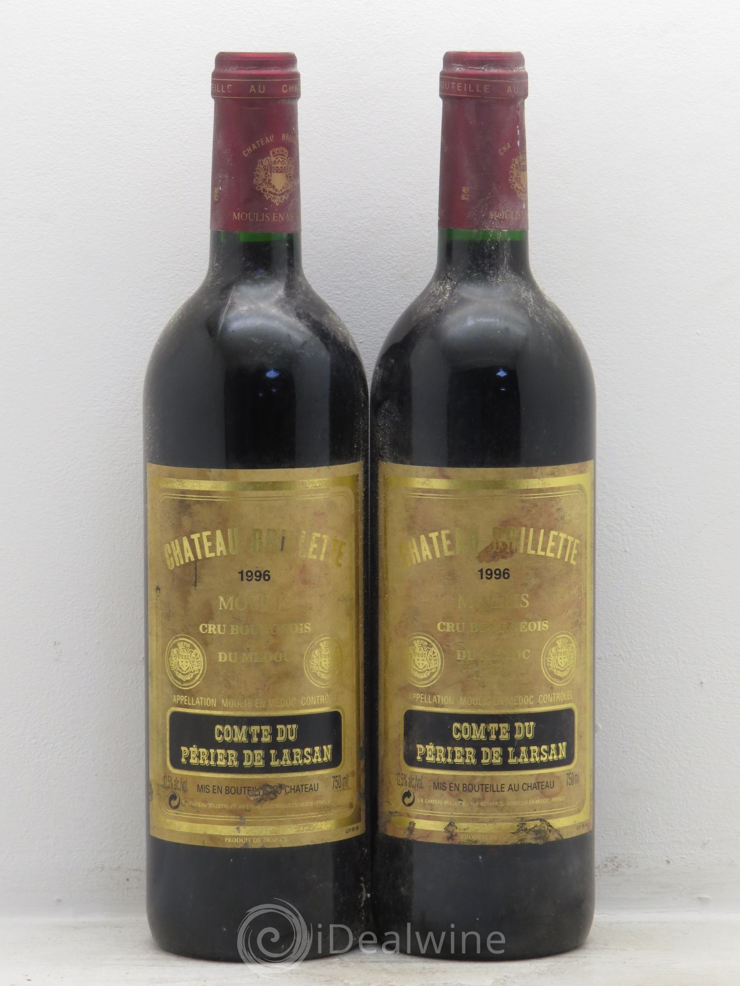 Château Brillette Cru Bourgeois 1996 - Lot de 2 bouteilles - 0