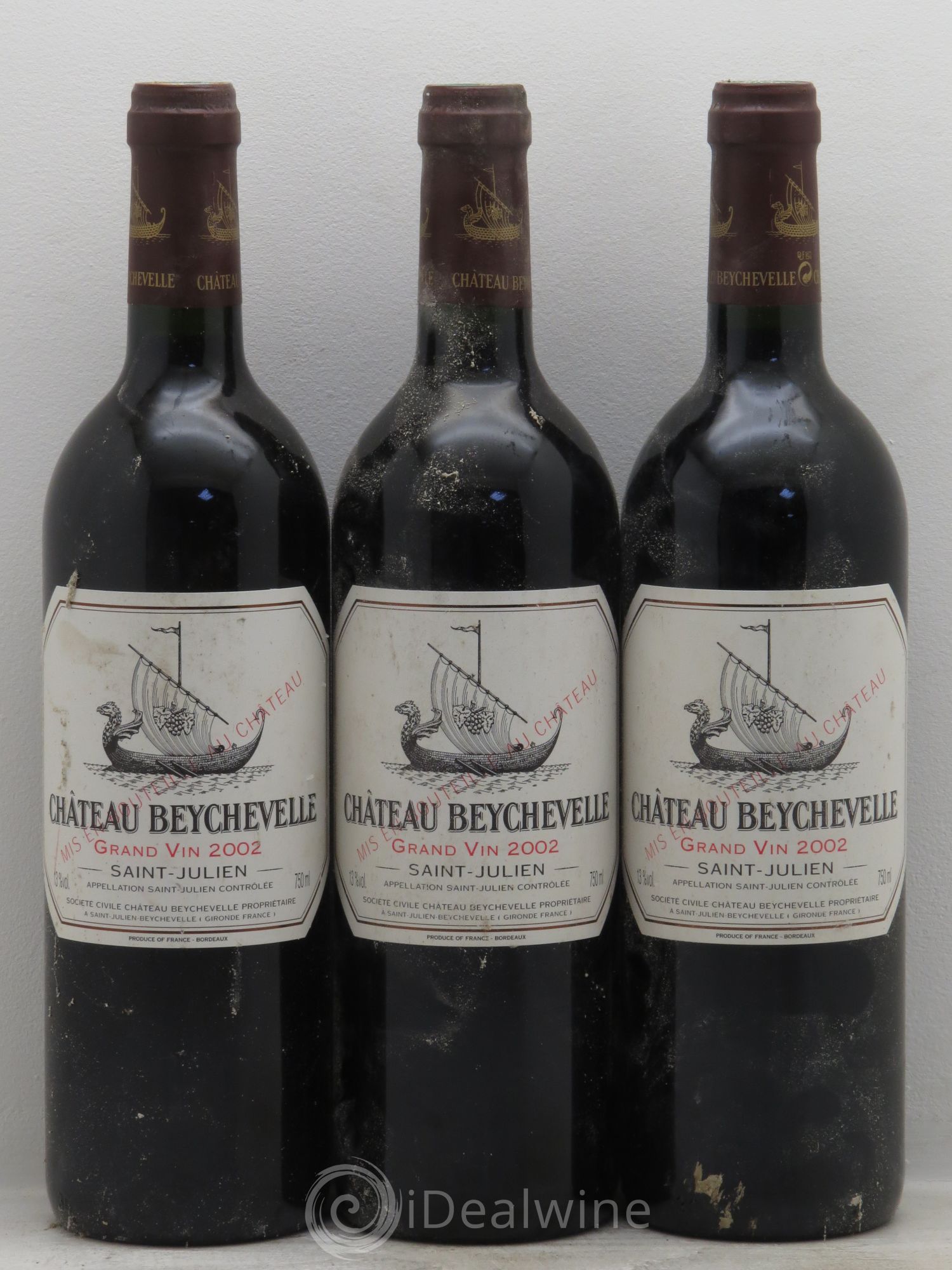 Château Beychevelle 4ème Grand Cru Classé 2002 - Lot de 3 bouteilles - 0