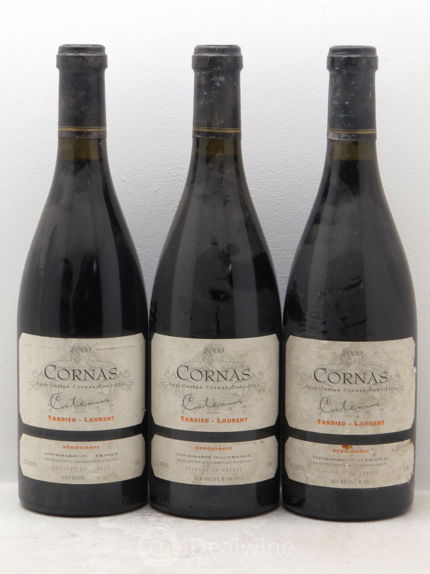 Cornas Coteaux Maison Tardieu-Laurent 2000 - Lot de 3 bouteilles - 0