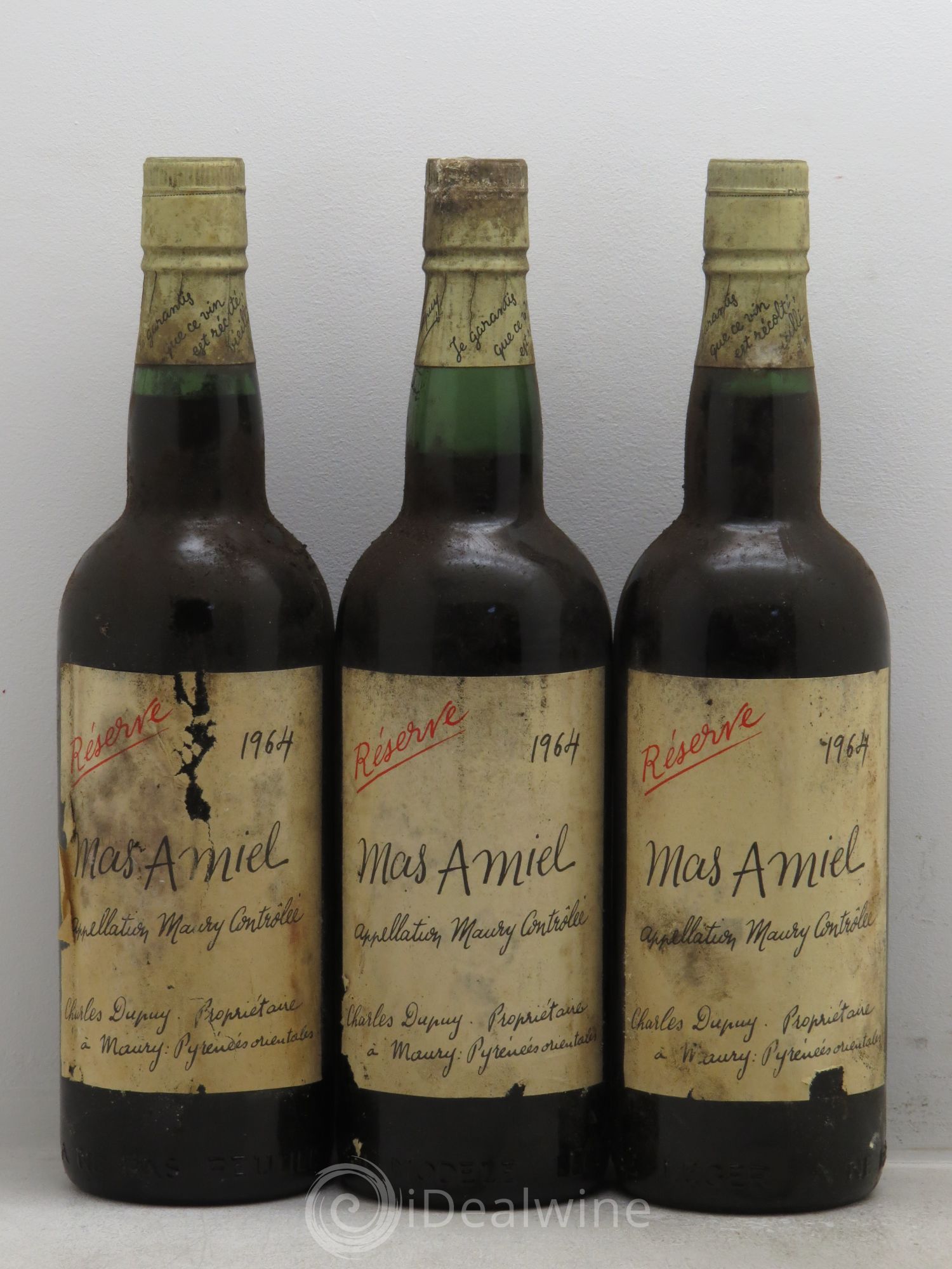Maury Mas Amiel Charles Dupuy Réserve 1964 - Posten von 3 Flaschen - 0