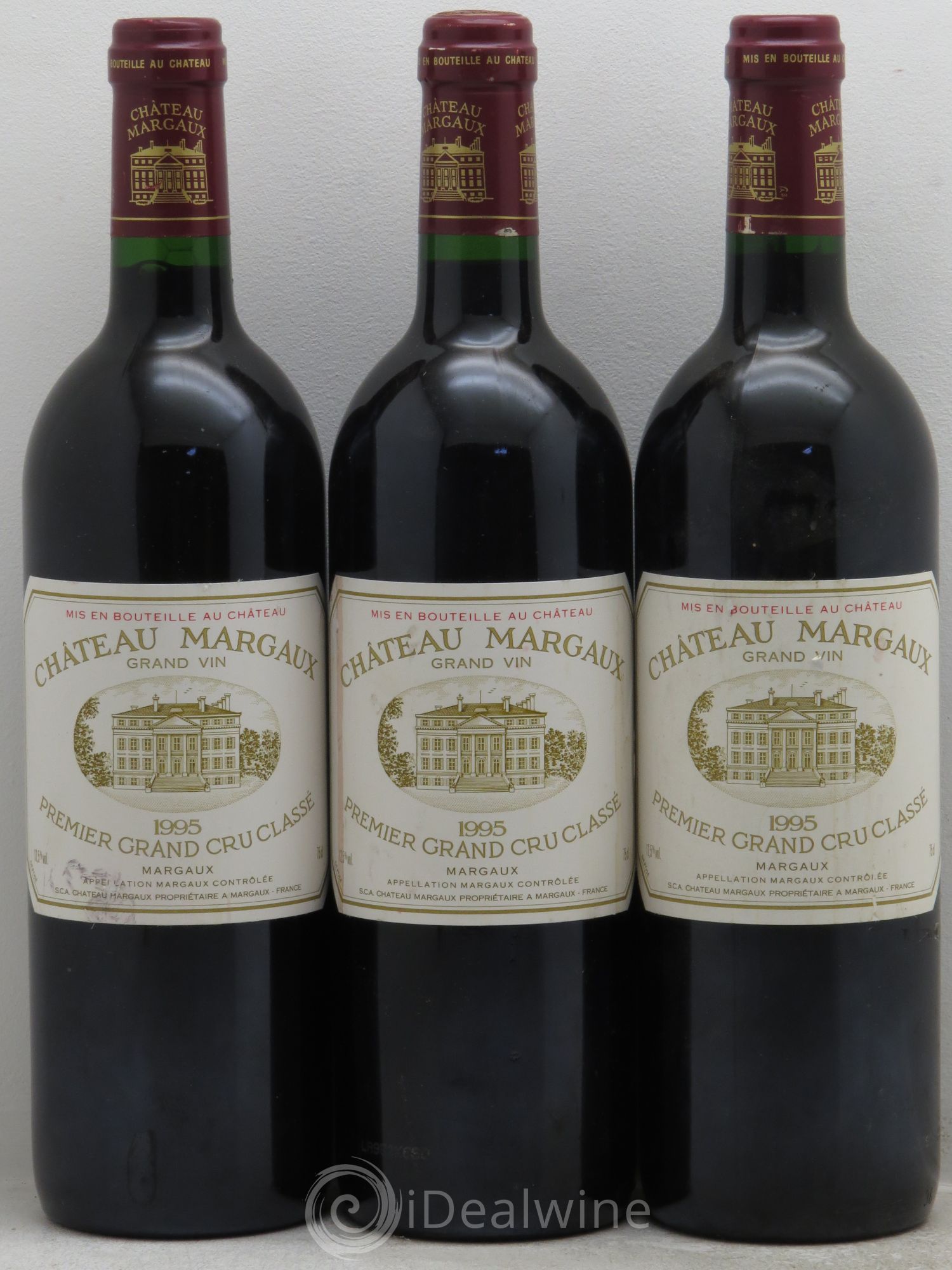 Château Margaux 1er Grand Cru Classé 1995 - Lot de 3 bouteilles - 0