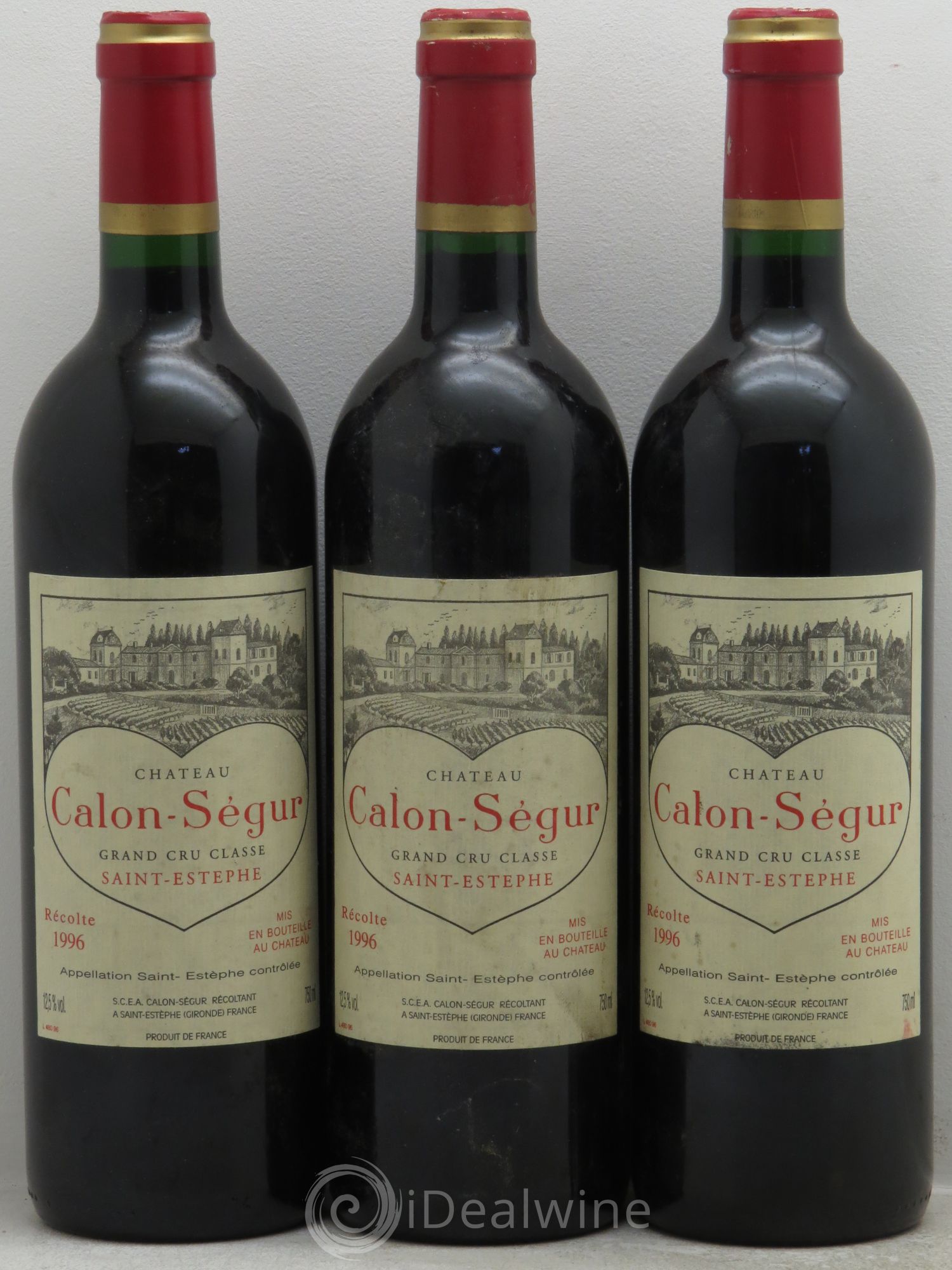 Château Calon Ségur 3ème Grand Cru Classé 1996 - Lot de 3 bouteilles - 0
