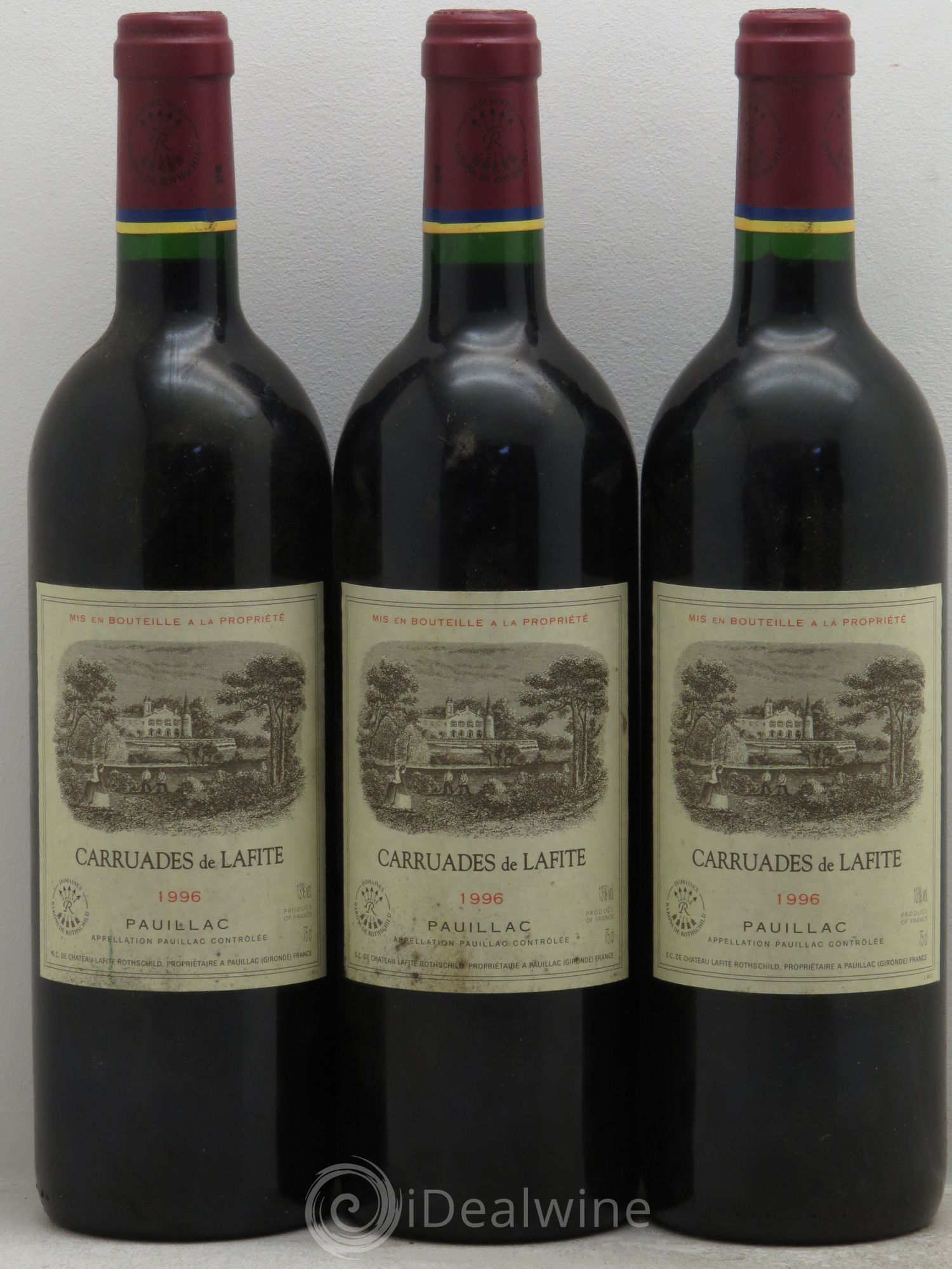 Carruades de Lafite Rothschild Second Vin 1996 - Lot de 3 bouteilles - 0