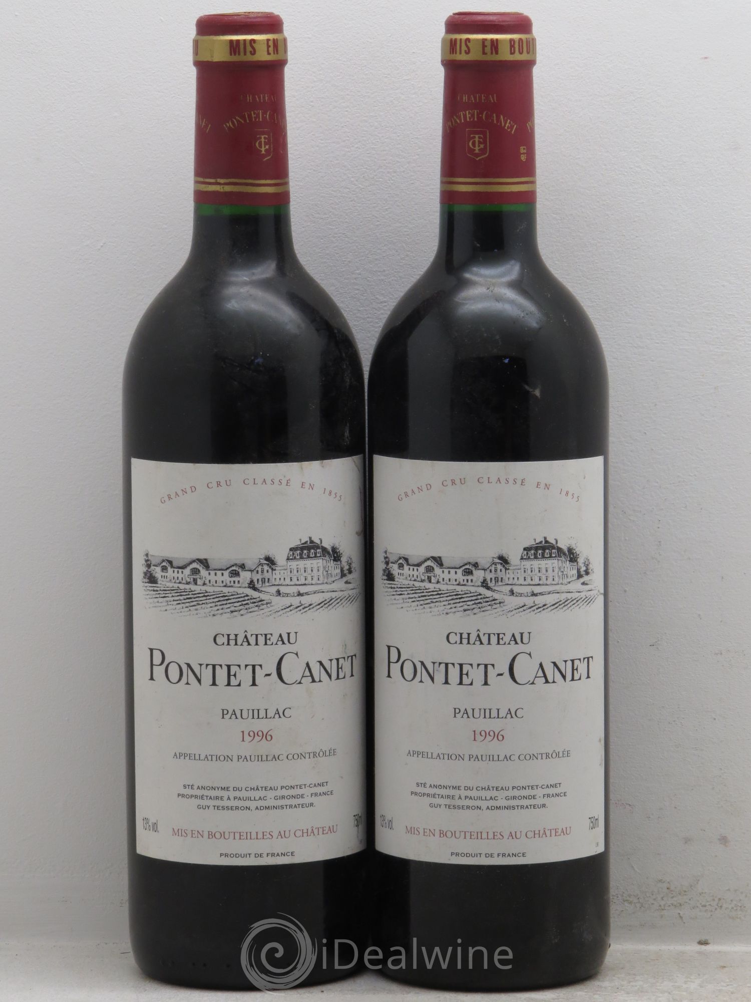 Château Pontet Canet 5ème Grand Cru Classé 1996 - Lot de 2 bouteilles - 0