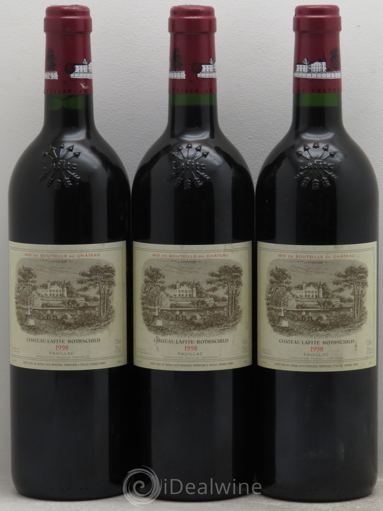 Château Lafite Rothschild 1er Grand Cru Classé 1998 - Lot de 3 bouteilles - 0