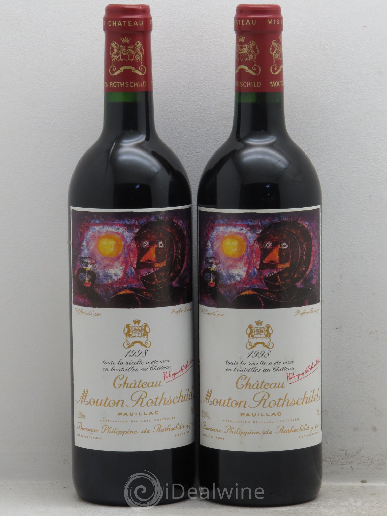 Château Mouton Rothschild 1er Grand Cru Classé 1998 - Lot de 2 bouteilles - 0
