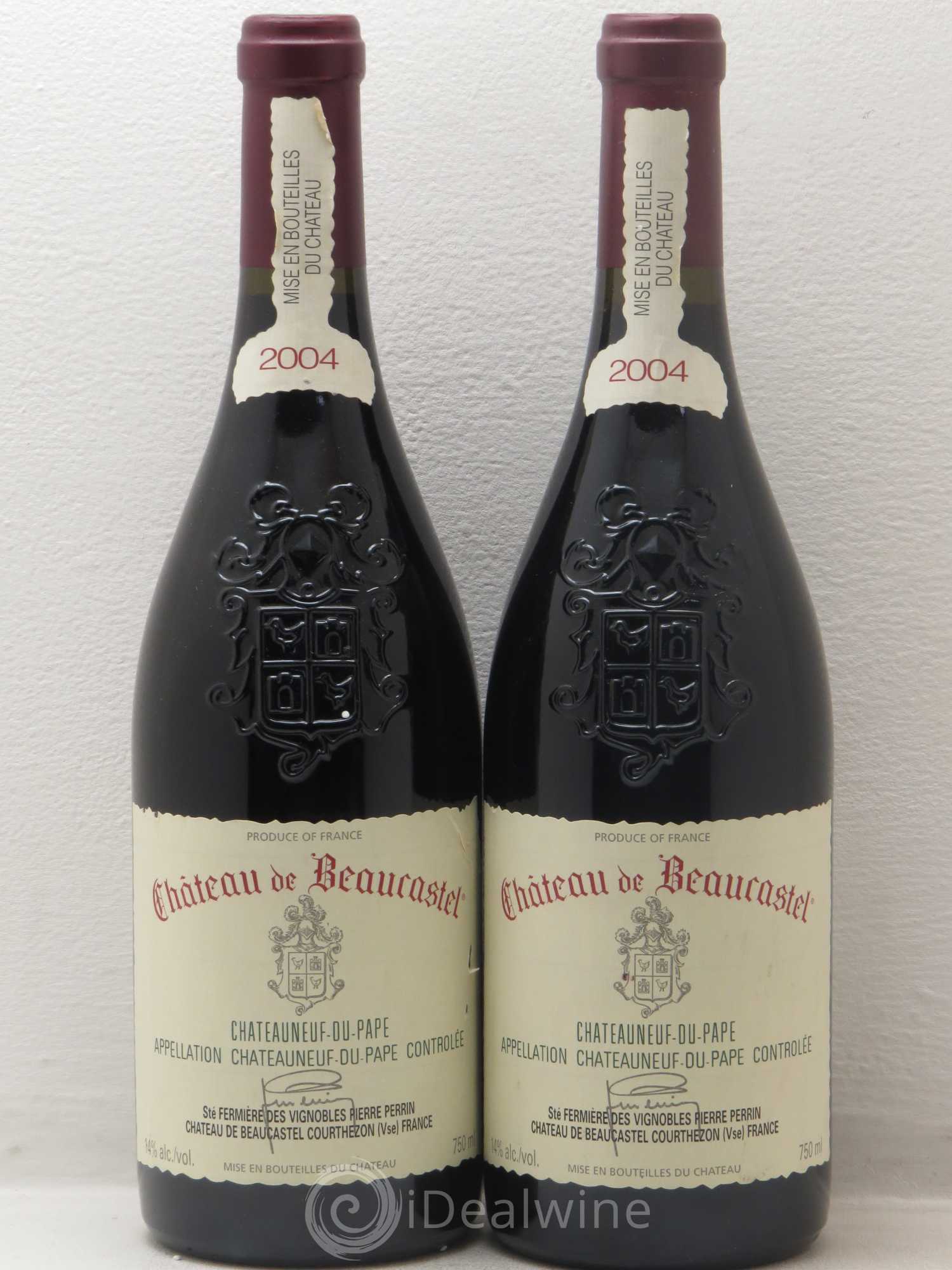 Châteauneuf-du-Pape Château de Beaucastel Famille Perrin 2004 - Lot de 2 bouteilles - 0