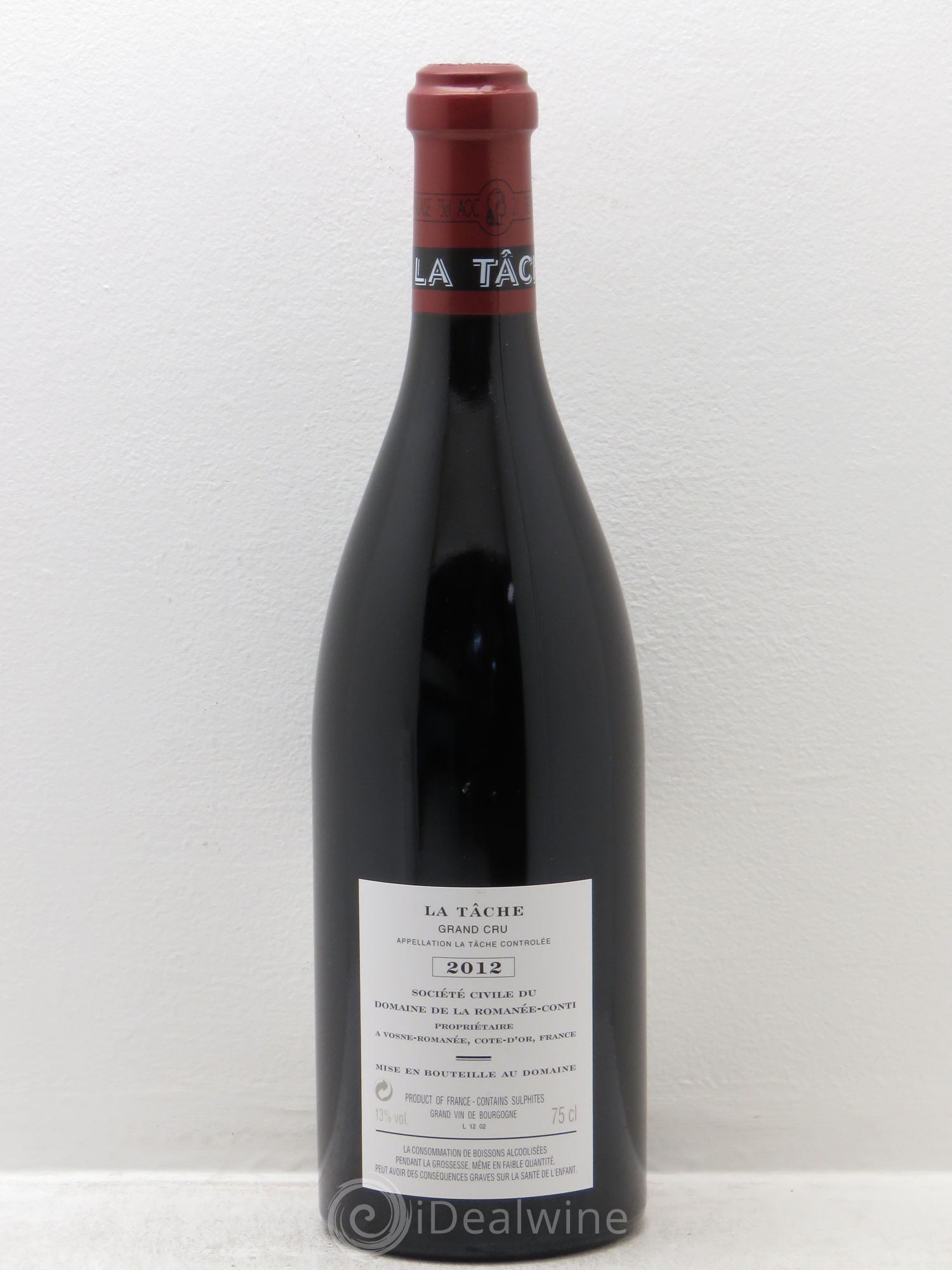 La Tâche Grand Cru Domaine de la Romanée-Conti 2012 - Lot de 1 bouteille - 1