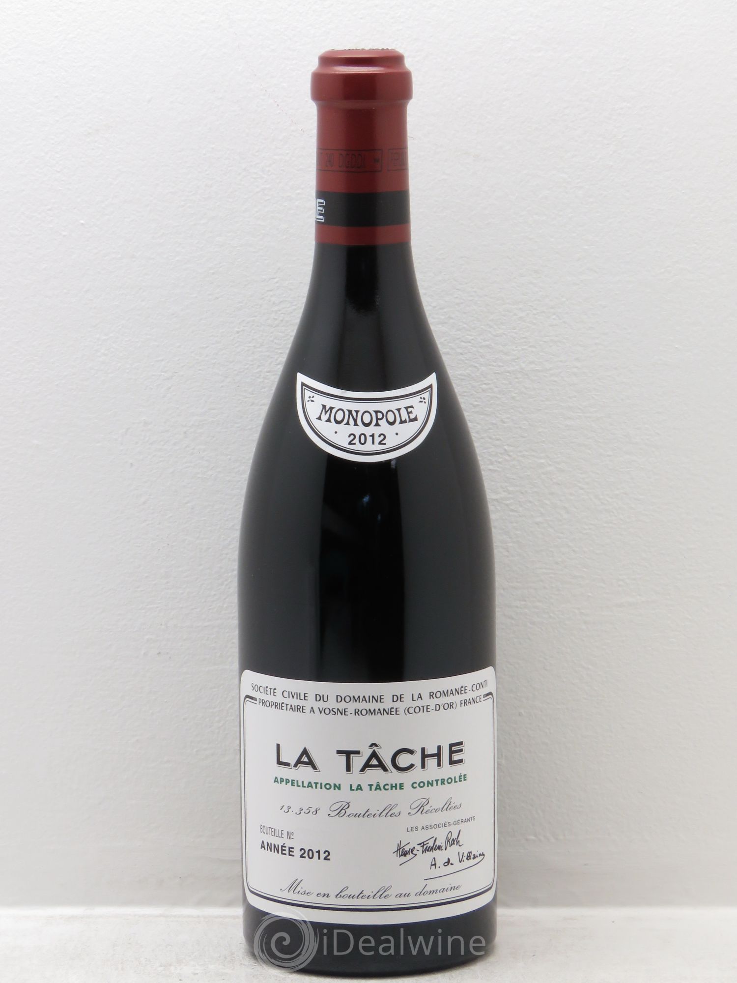 La Tâche Grand Cru Domaine de la Romanée-Conti 2012 - Lot de 1 bouteille - 0