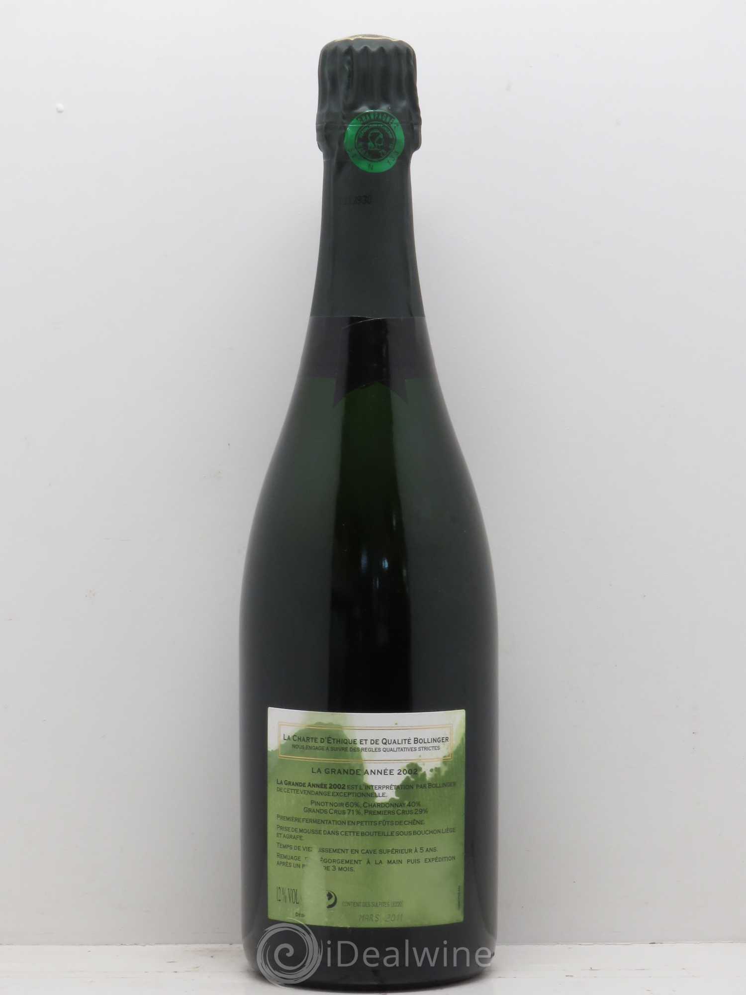 La Grande Année Brut Bollinger 2002 - Lot de 1 bouteille - 1