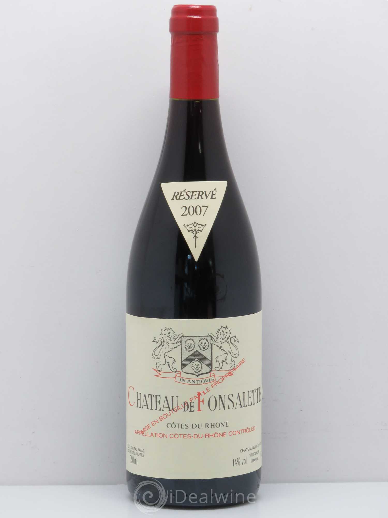 Côtes-du-Rhône Château de Fonsalette Emmanuel Reynaud 2007 - Lot de 1 bouteille - 0
