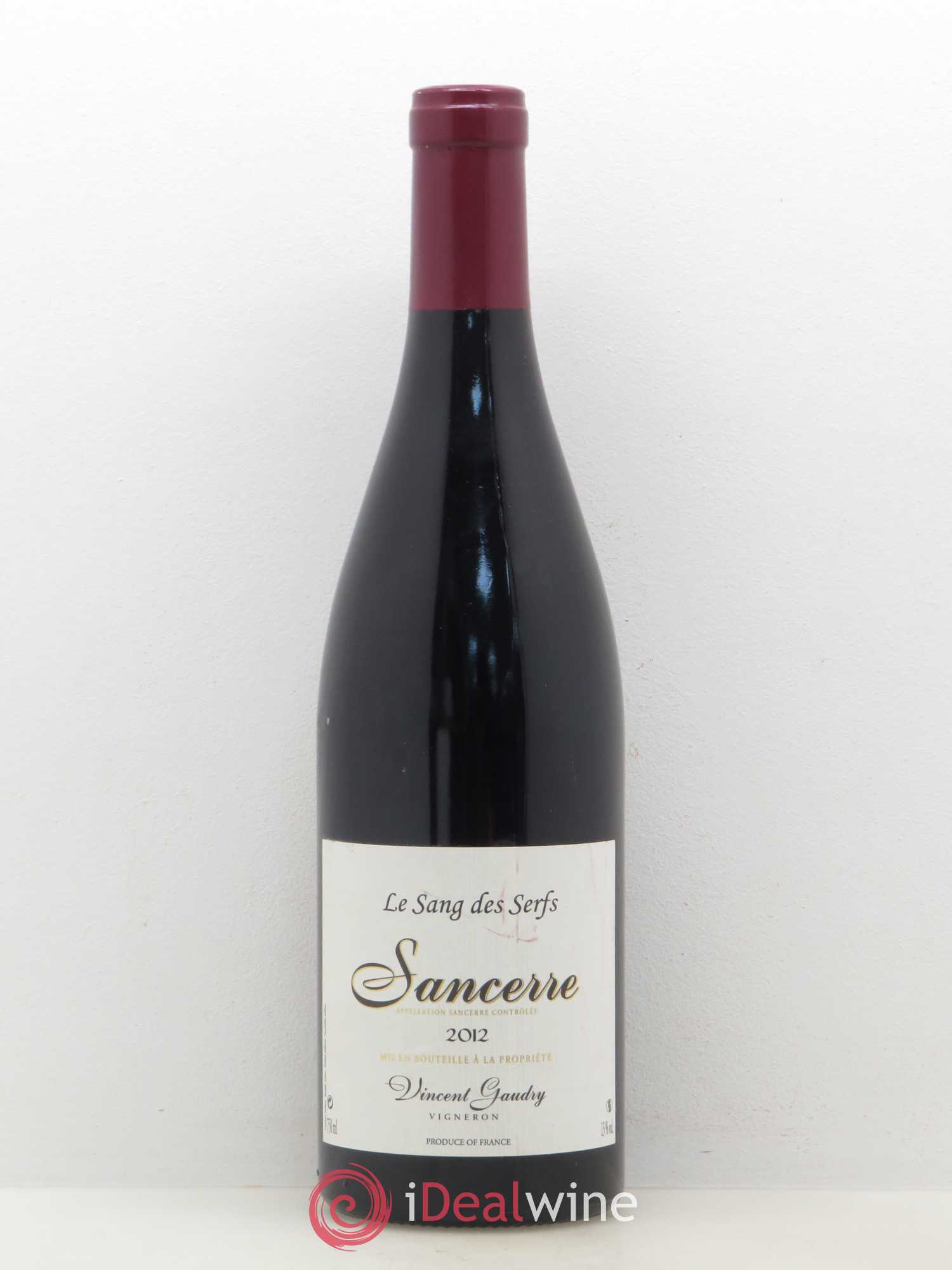 Sancerre Le sang des serfs Domaine Vincent Gaudry 2012 - Posten von 1 Flasche - 0
