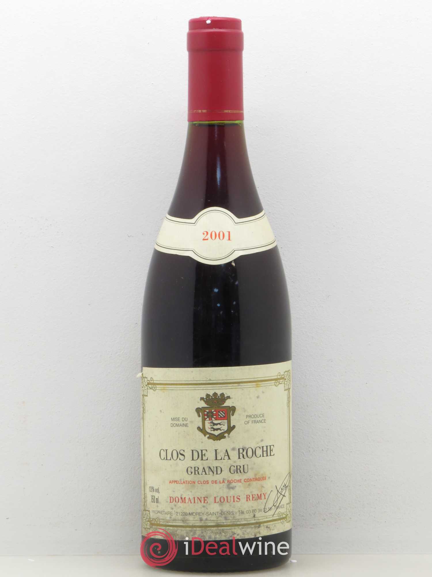 Clos de la Roche Grand Cru Louis Remy - Chantal Remy (Domaine) 2001 - Lot of 1 bottle - 0