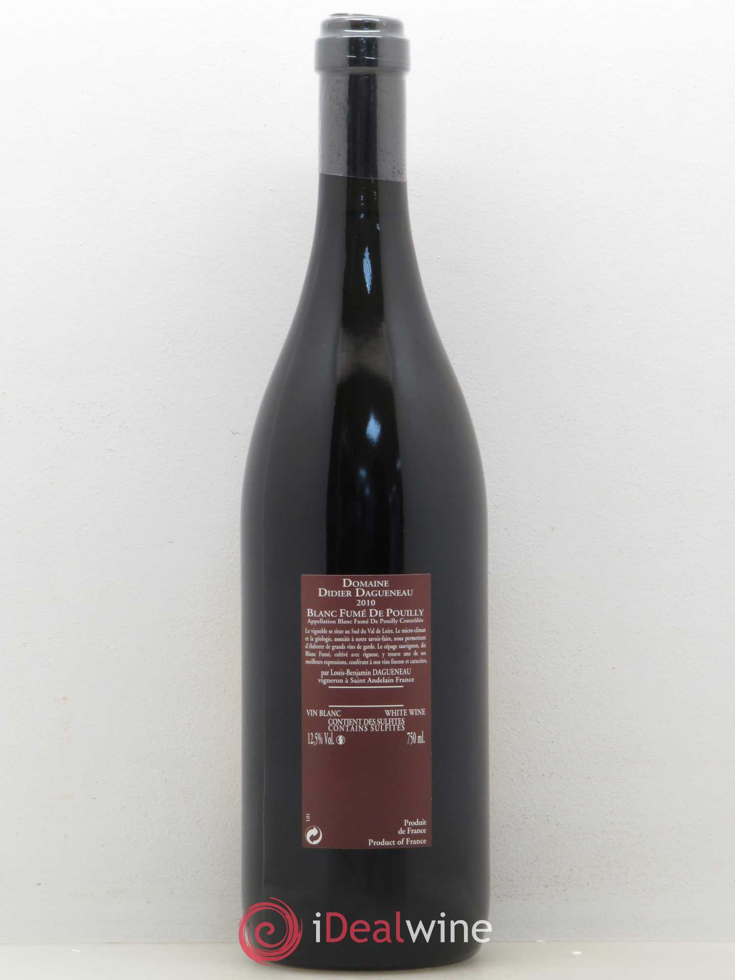 Vin de France (anciennement Pouilly-Fumé) Pur Sang Dagueneau (Domaine Didier - Louis-Benjamin) 2010 - Lot de 1 bouteille - 1