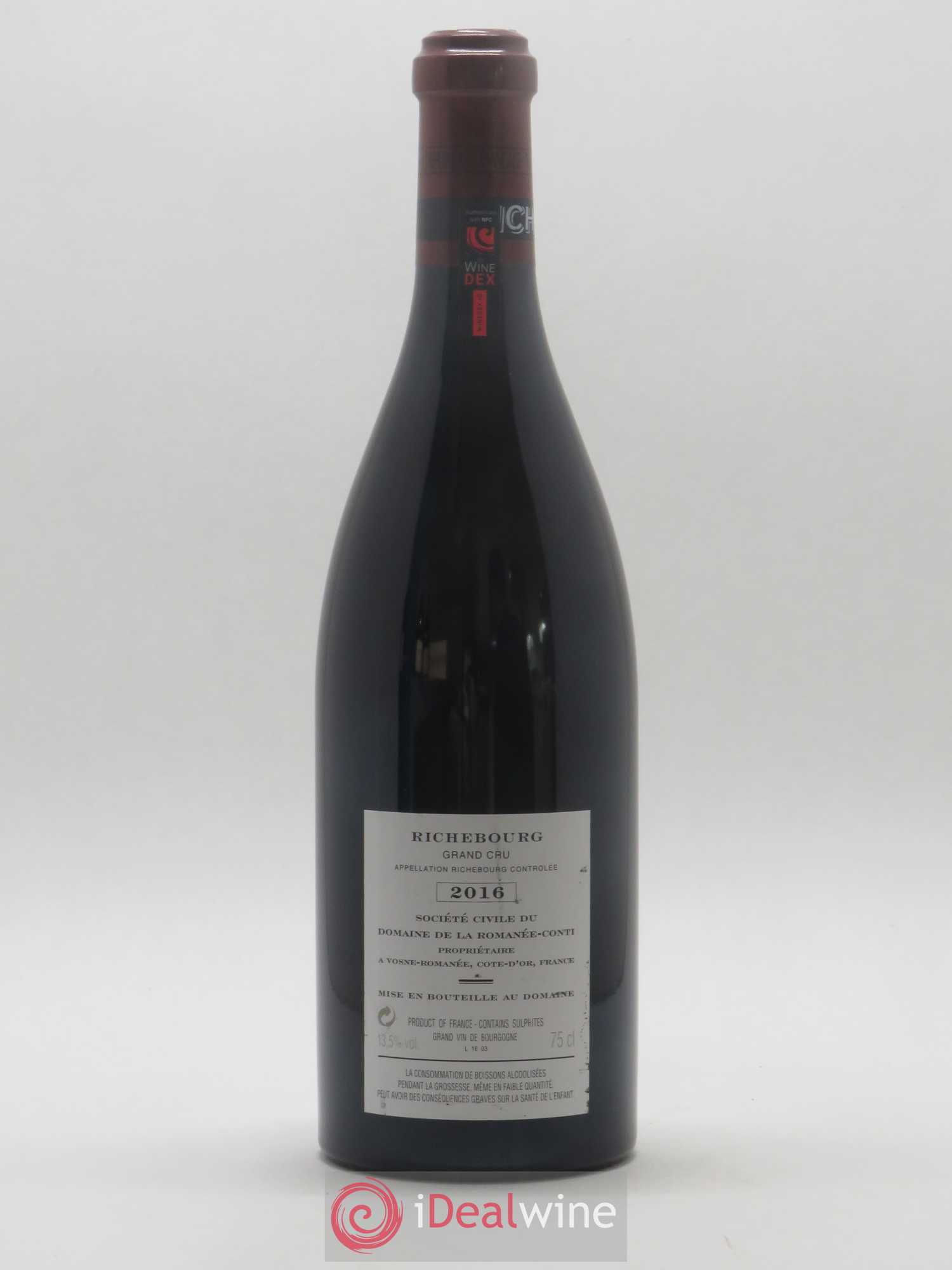 Richebourg Grand Cru Domaine de la Romanée-Conti 2016 - Lot de 1 bouteille - 1