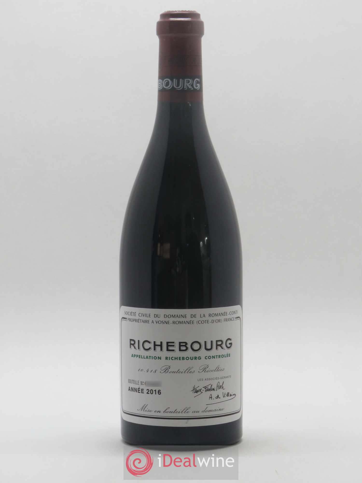 Richebourg Grand Cru Domaine de la Romanée-Conti 2016 - Lot de 1 bouteille - 0