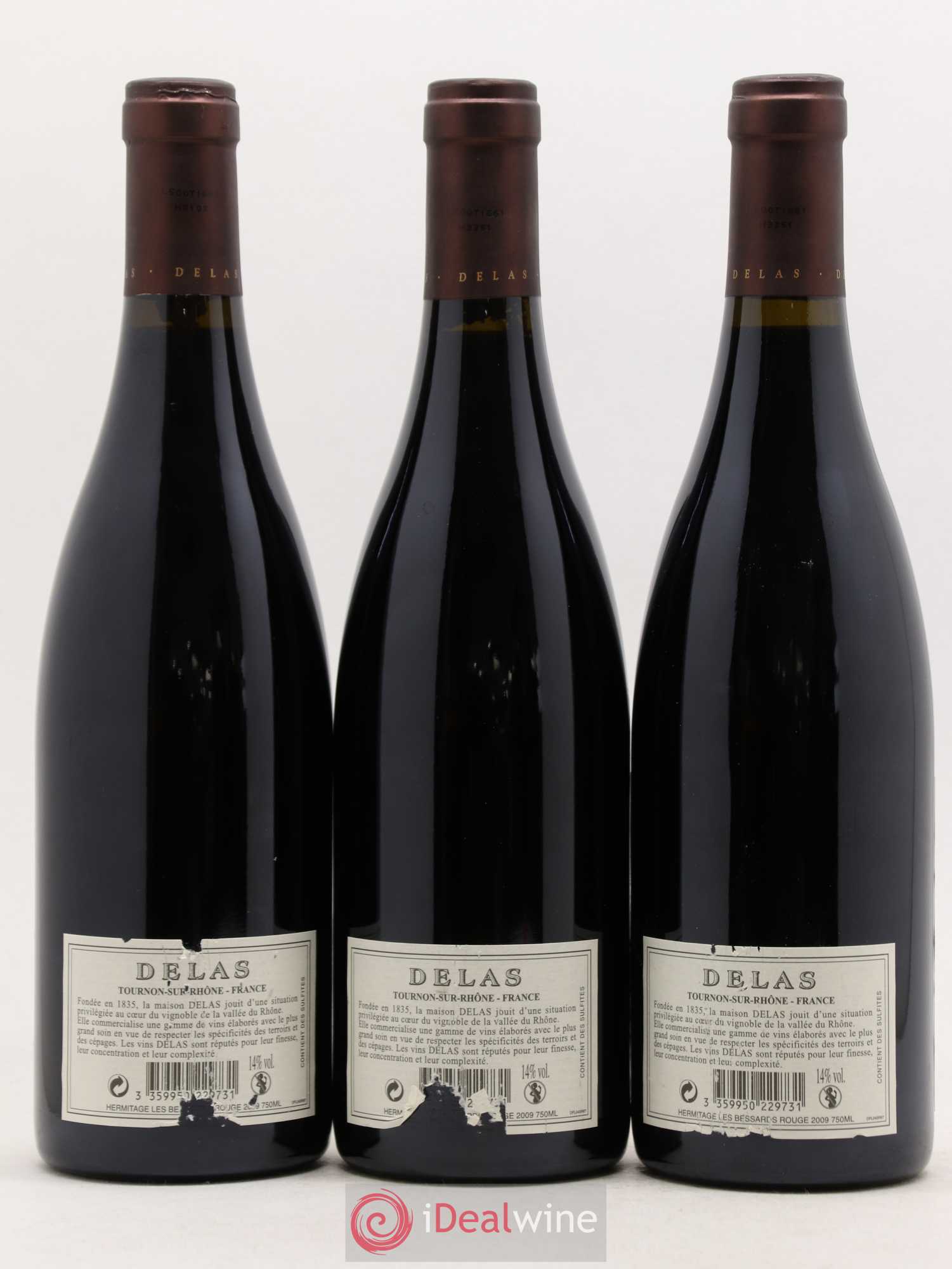 Hermitage Les Bessards Delas Frères 2009 - Lot de 3 bouteilles - 1