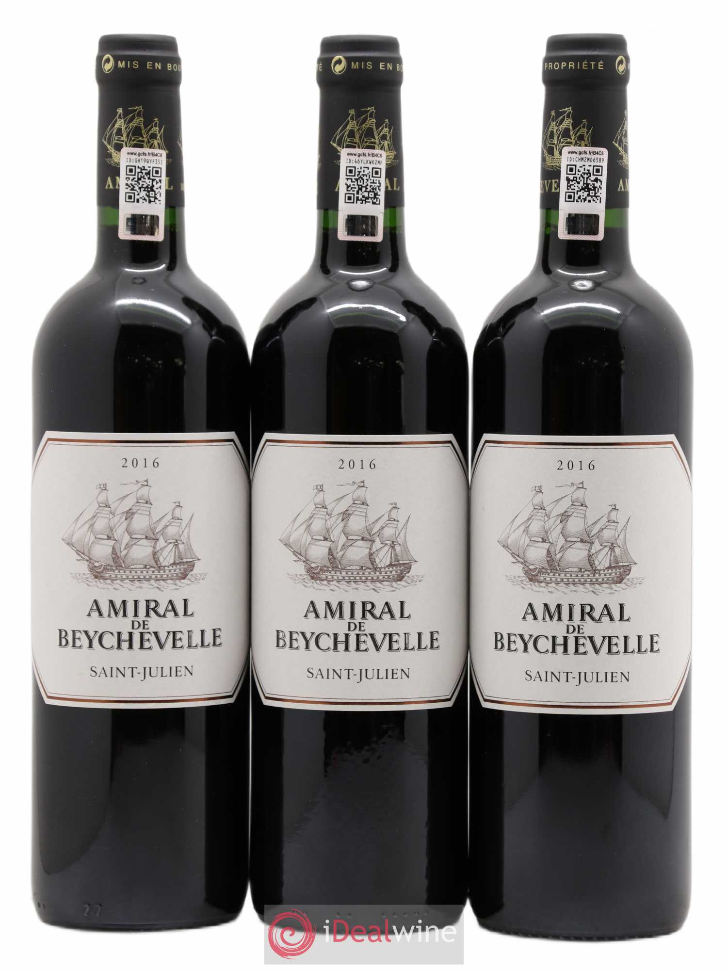 Amiral de Beychevelle Second Vin 2016 - Lot de 3 bouteilles - 0