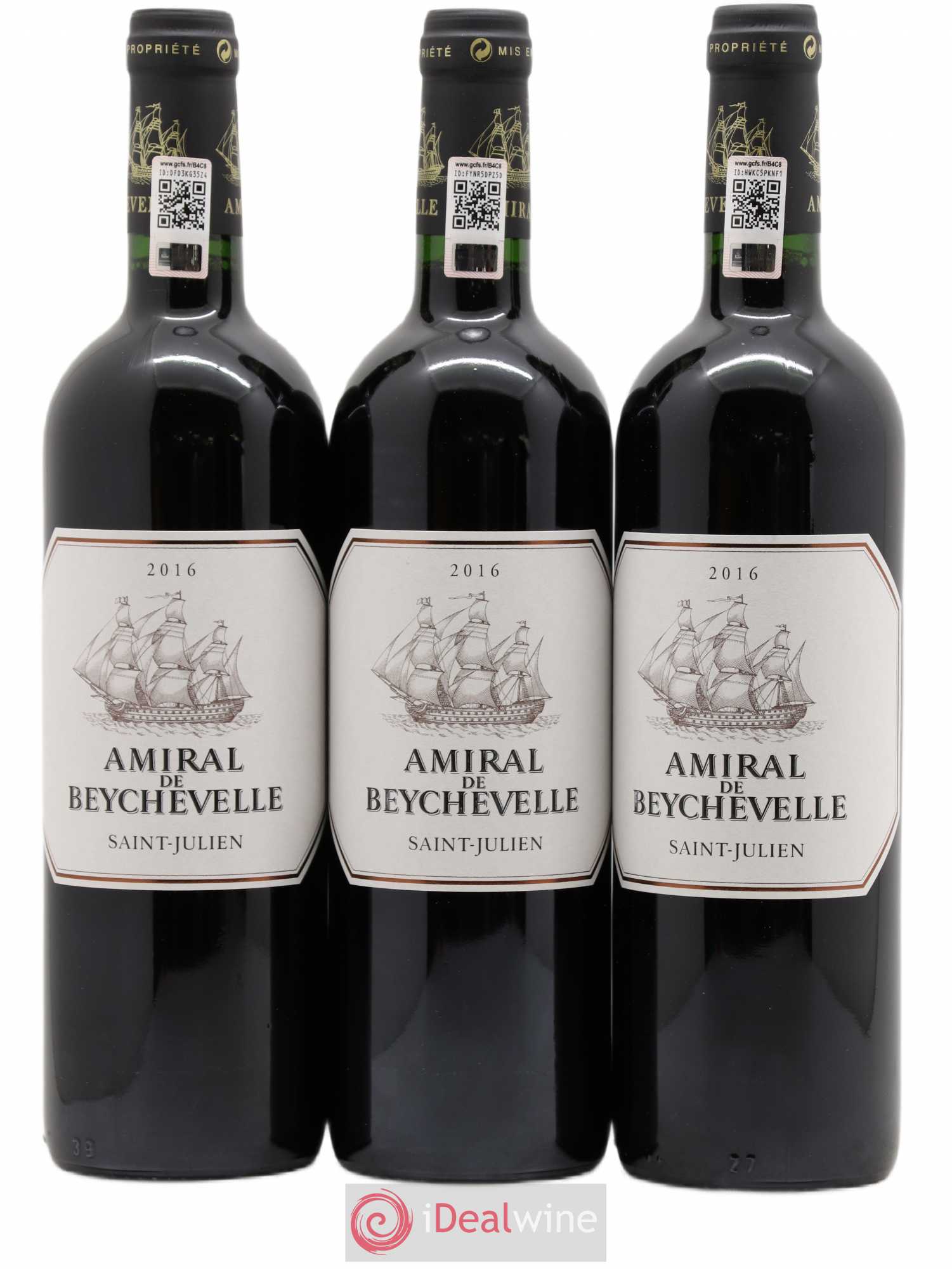 Amiral de Beychevelle Second Vin 2016 - Lot de 3 bouteilles - 0