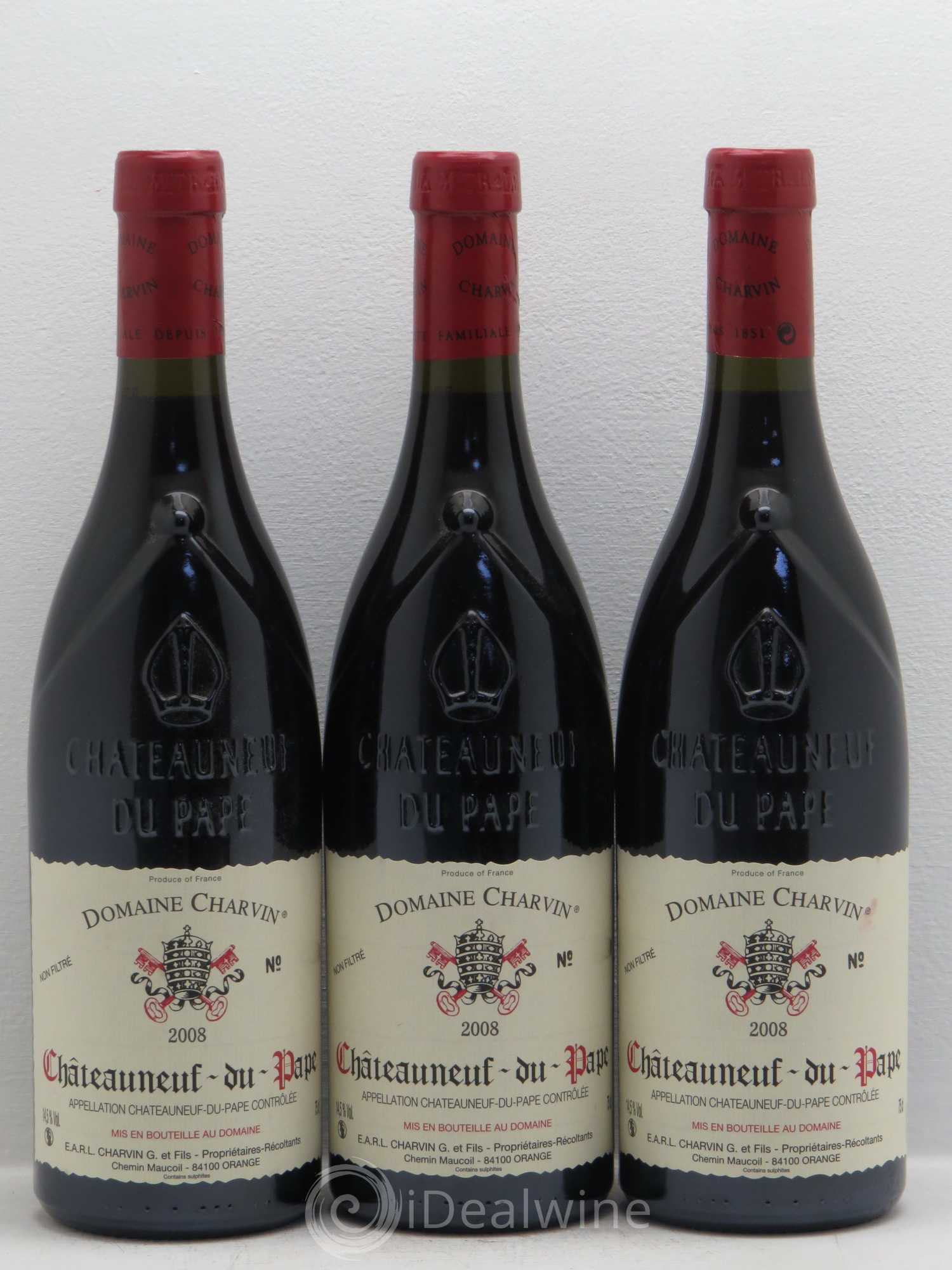 Châteauneuf-du-Pape Charvin (Domaine) 2008 - Lot de 3 bouteilles - 0