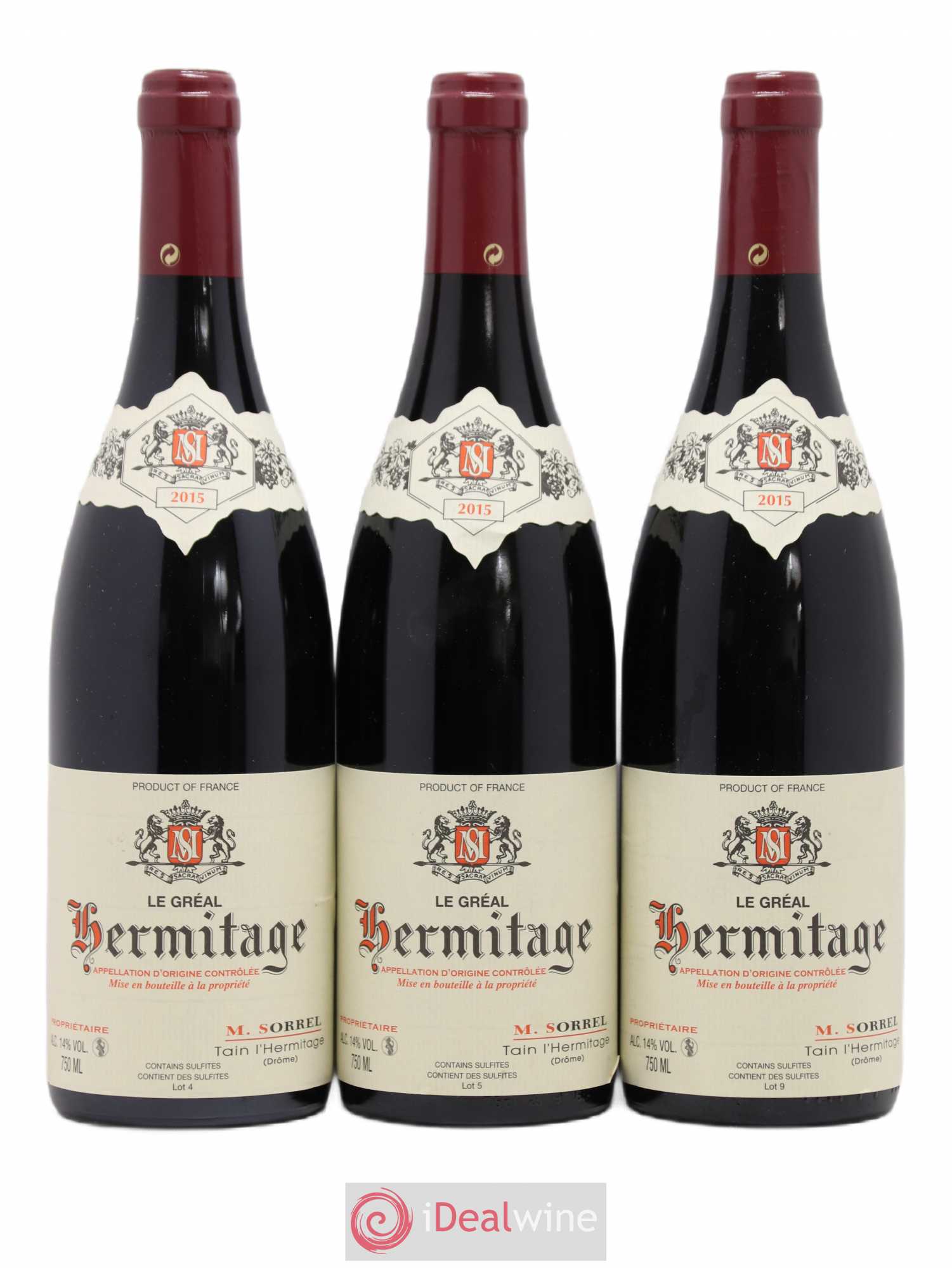 Hermitage Le Gréal Marc Sorrel 2015 - Lot de 3 bouteilles - 0